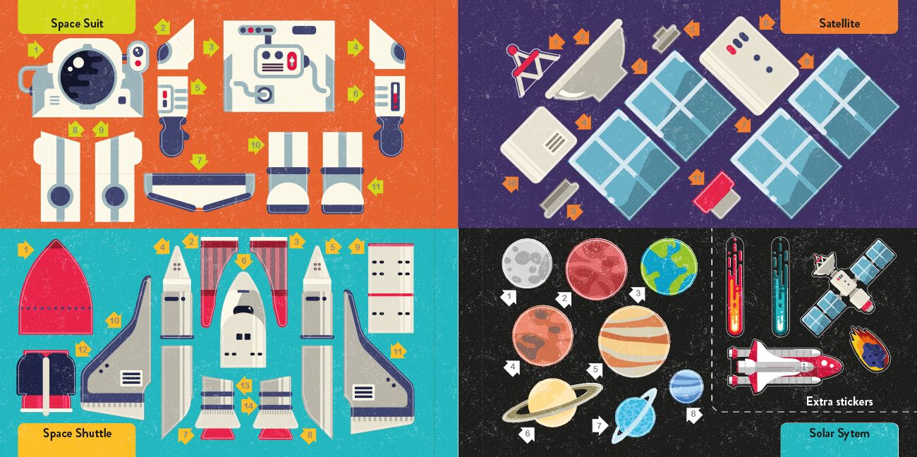 Color with Stickers: Space: Create 10 Pictures with Stickers!