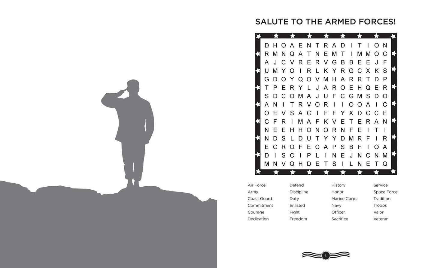 Salute to the Armed Forces Word Search