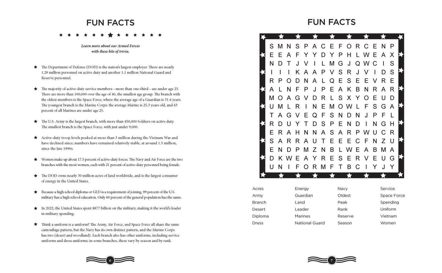 Salute to the Armed Forces Word Search