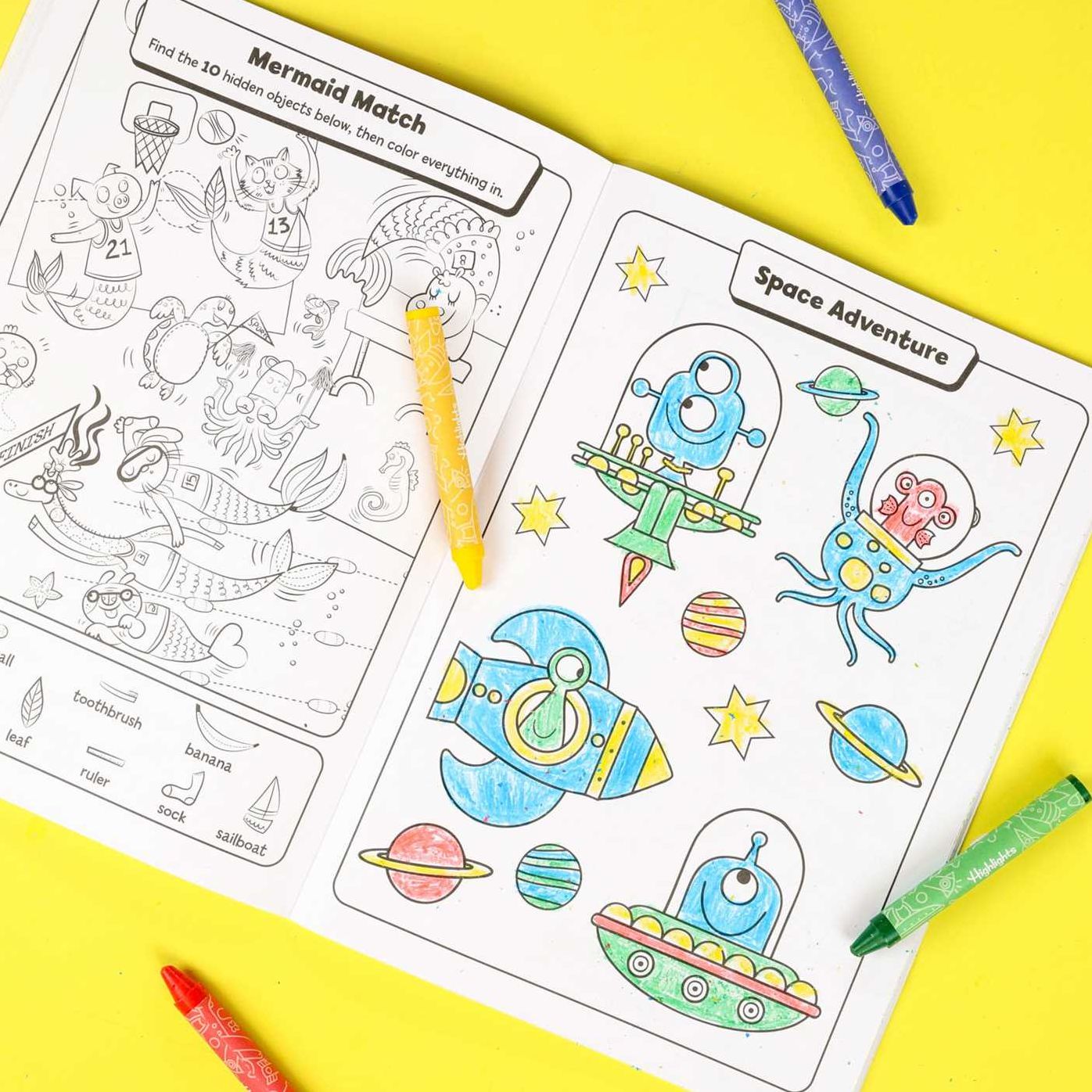 Highlights Hidden Pictures Coloring with Crayons
