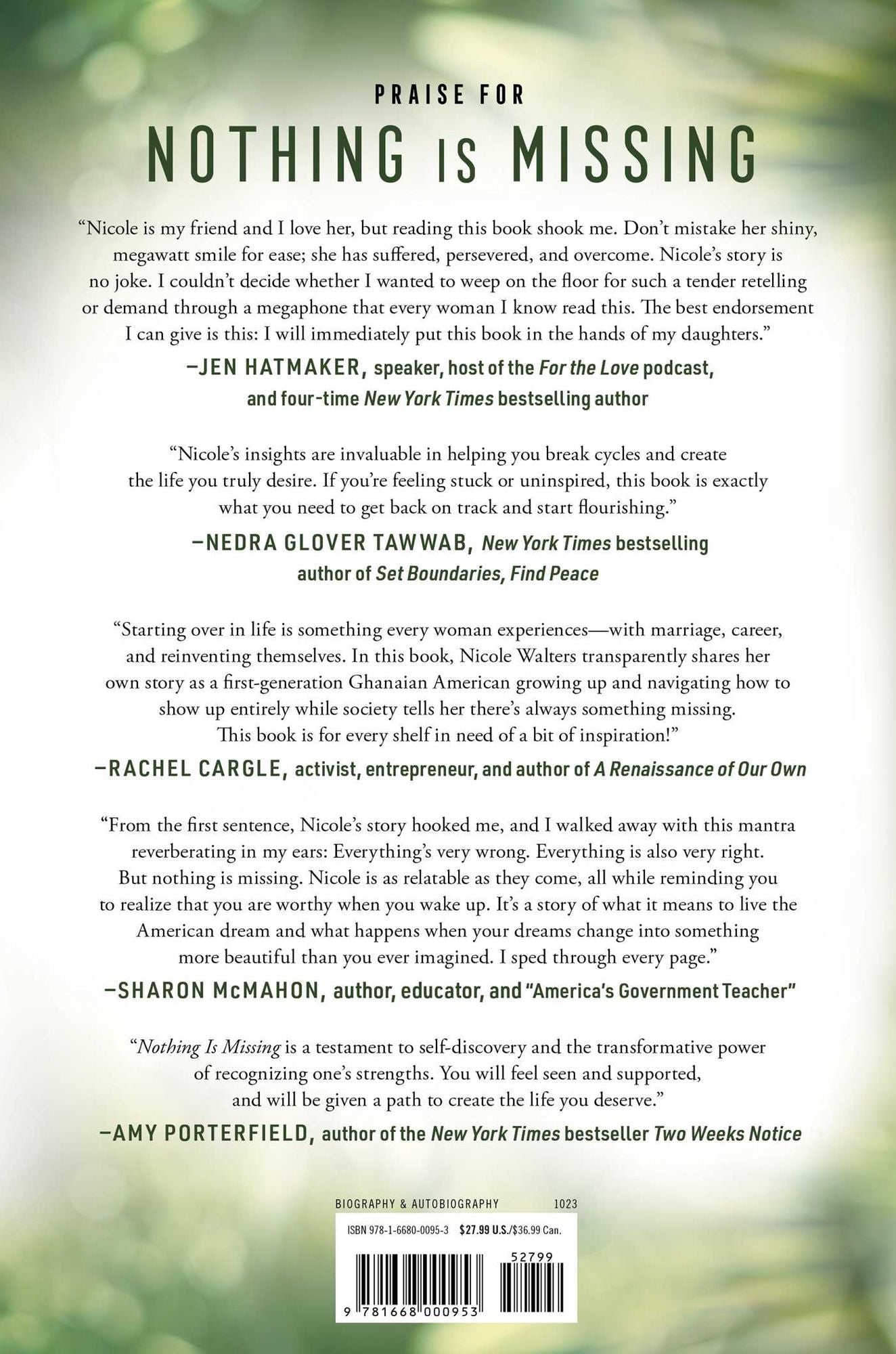 Nothing Is Missing: A Memoir of Living Boldly