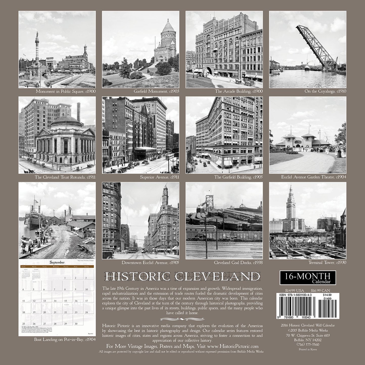 2016 Historic Cleveland Wall Calendar