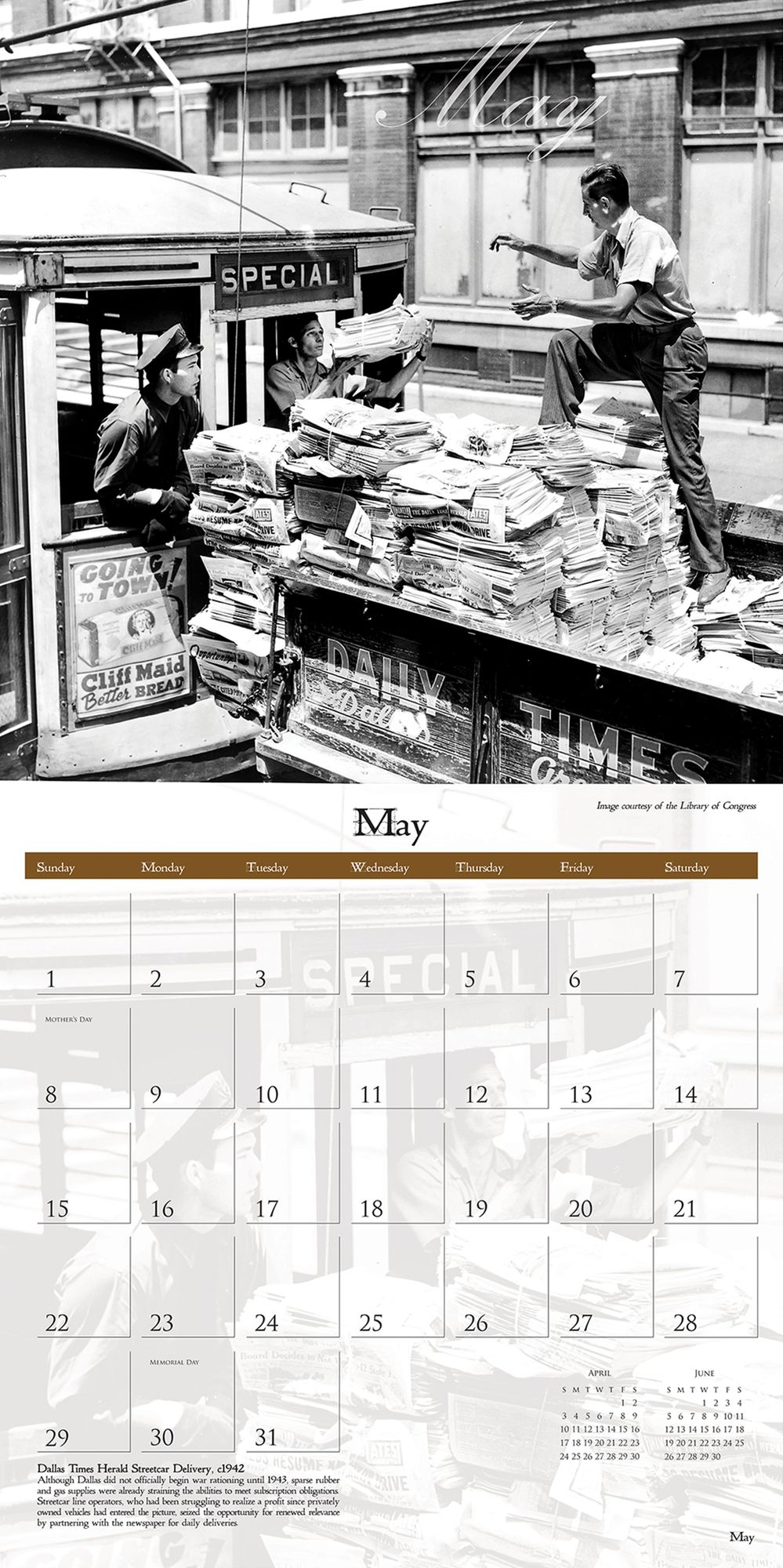 2016 Historic Dallas Wall Calendar