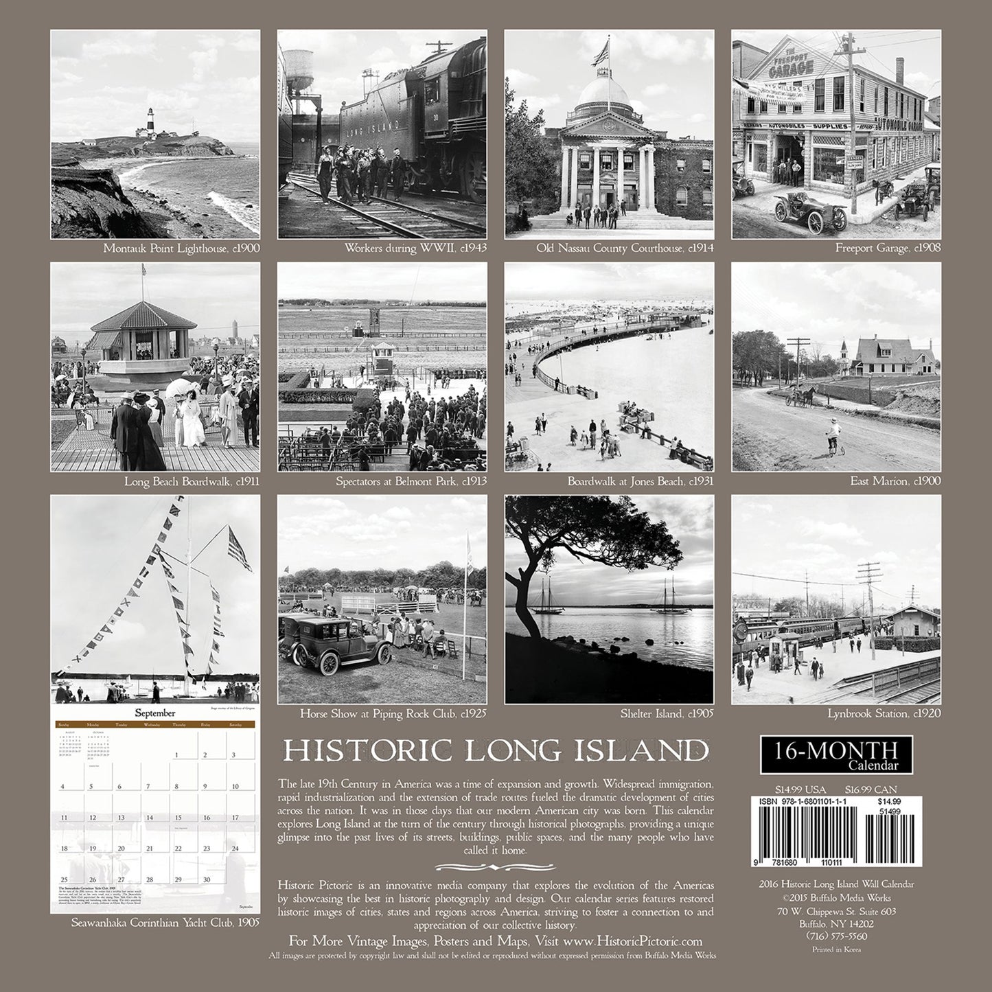 2016 Historic Long Island Wall Calendar