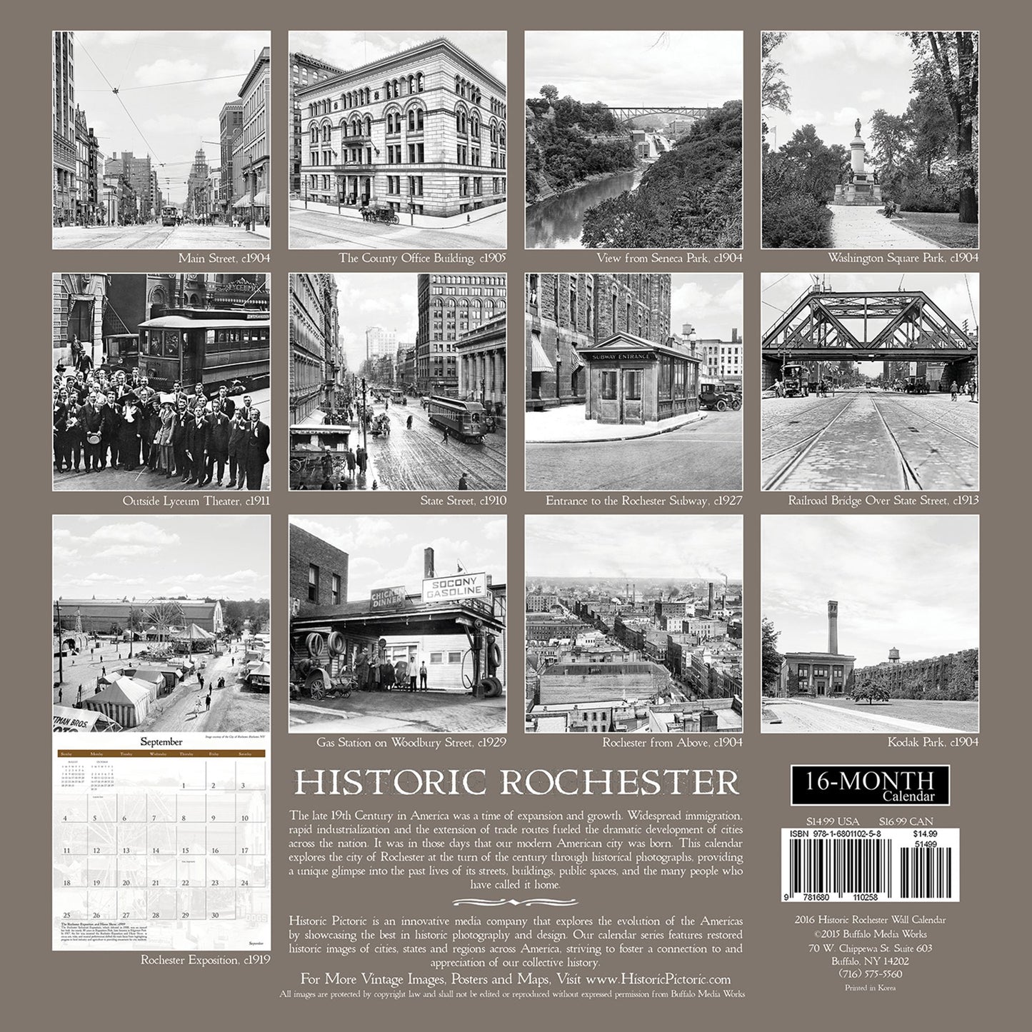 2016 Historic Rochester Wall Calendar
