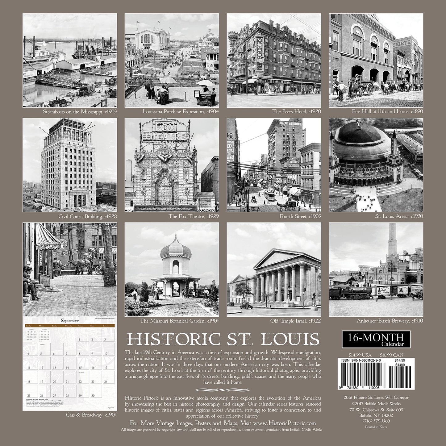 2016 Historic St. Louis Wall Calendar
