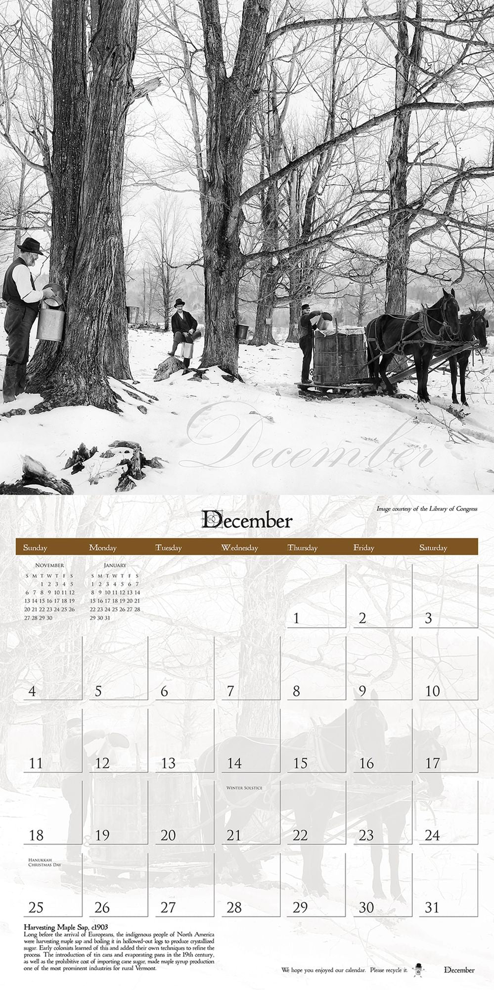 2016 Historic Vermont Wall Calendar