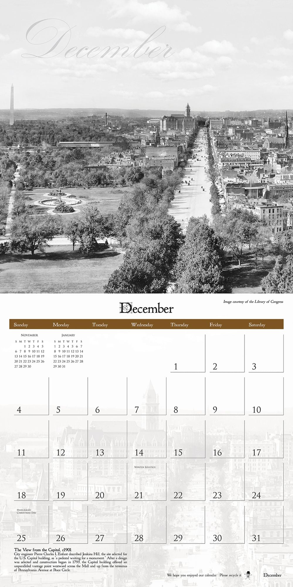 2016 Historic Washington, DC Wall Calendar