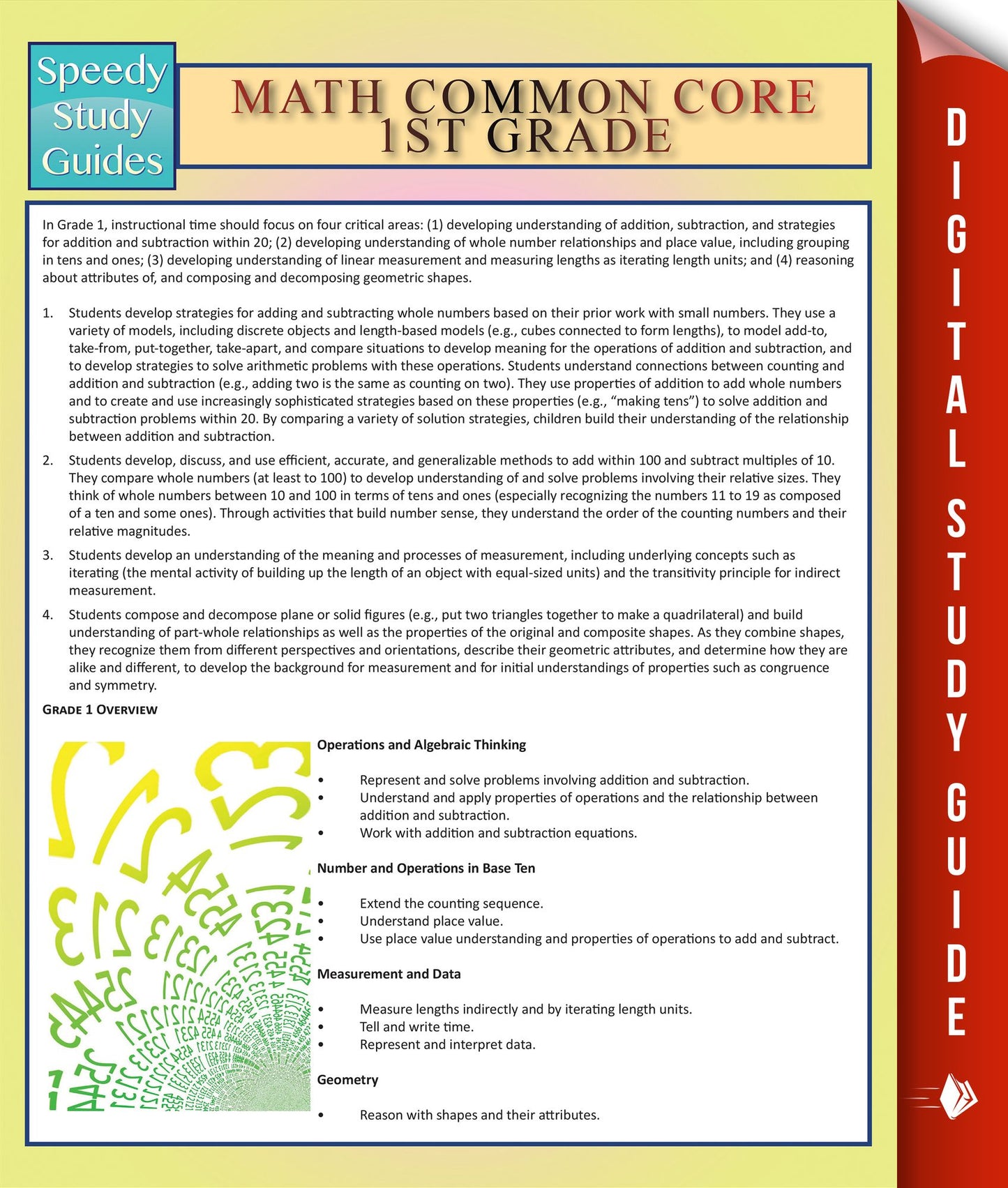 Math Common Core 1st Grade: Speedy Study Guides
