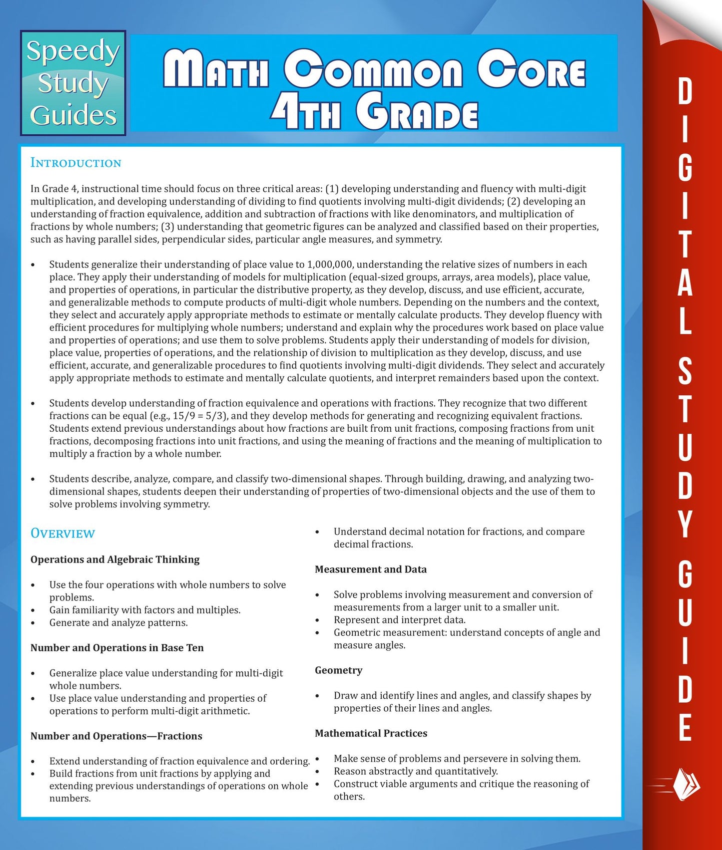 Math Common Core 4th Grade (Speedy Study Guide)