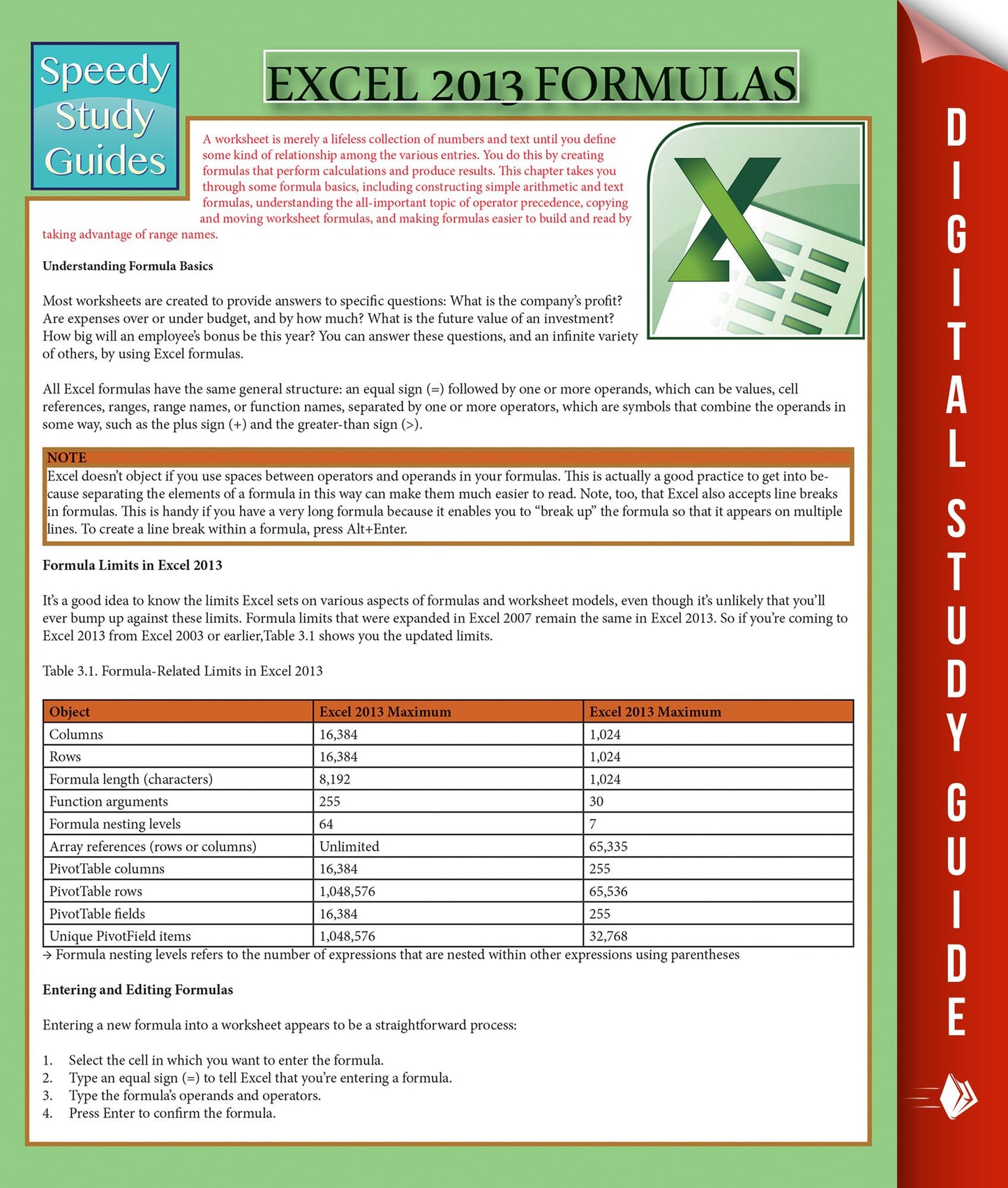 Excel 2013 Formulas: Speedy Study Guides