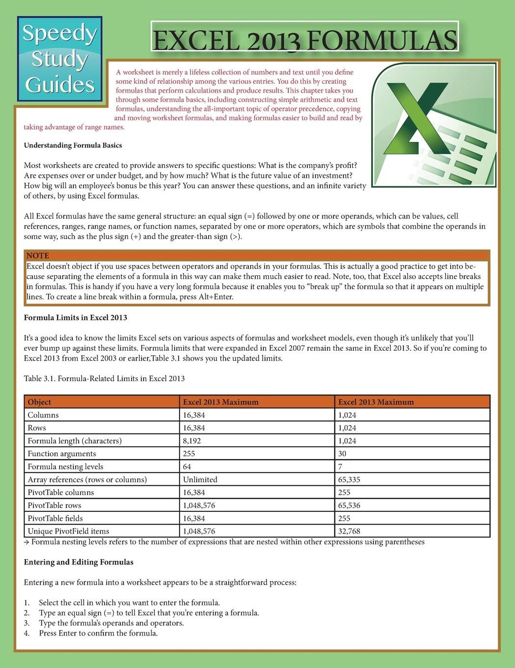 Excel 2013 Formulas (Speedy Study Guide)
