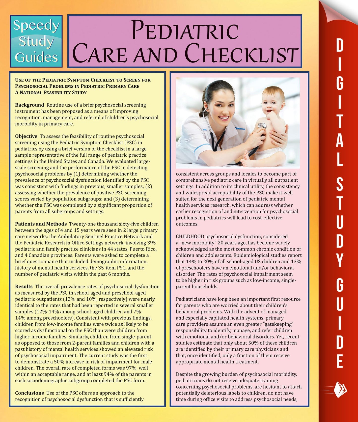 Pediatric Care and Checklist: Speedy Study Guides