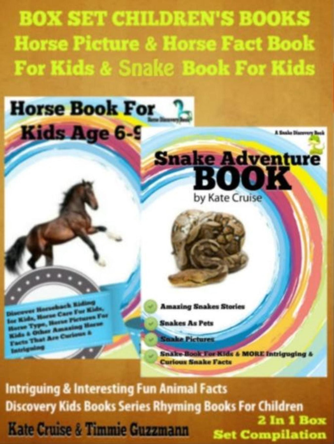 Box Set Children's Books: Horse Picture & Horse Fact Book For Kids & Snake Book For Kids: 2 In 1 Box Set: Intriguing & Interesting Fun Animal Facts - Discovery Kids Books & Rhyming Books For Children: Snake Discovery Book + Horse Discovery Book