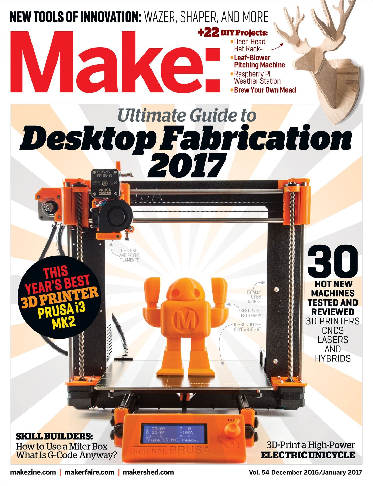 Make: Volume 54: Desktop Fabrication Guide 2017