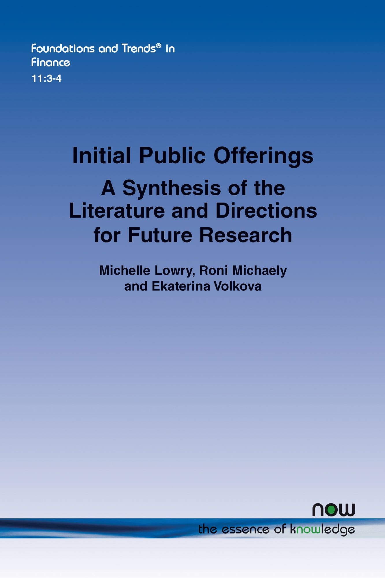 Initial Public Offerings: A synthesis of the Literature and Directions for Future Research
