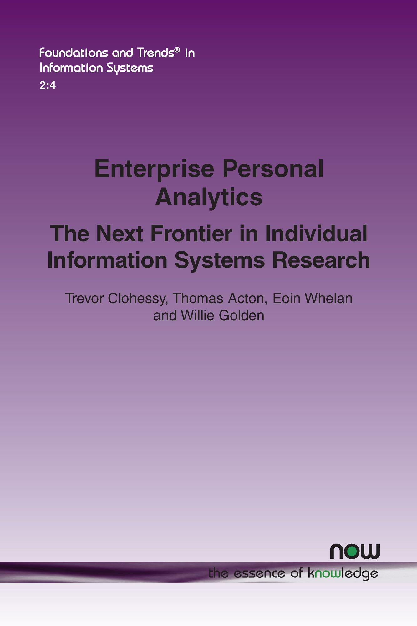 Enterprise Personal Analytics: The Next Frontier in Individual Information Systems Research