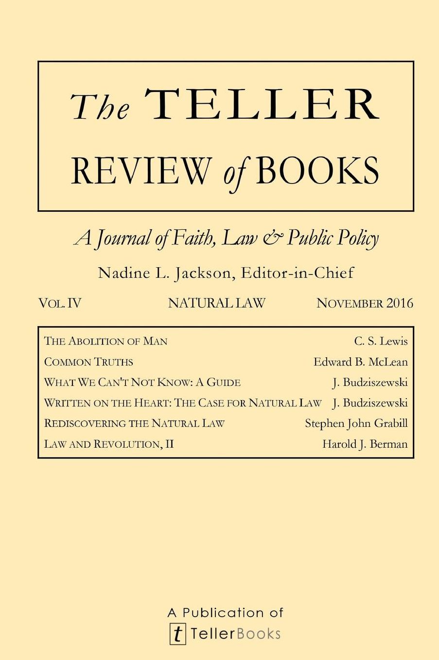 The Teller Review of Books: Vol. IV Natural Law