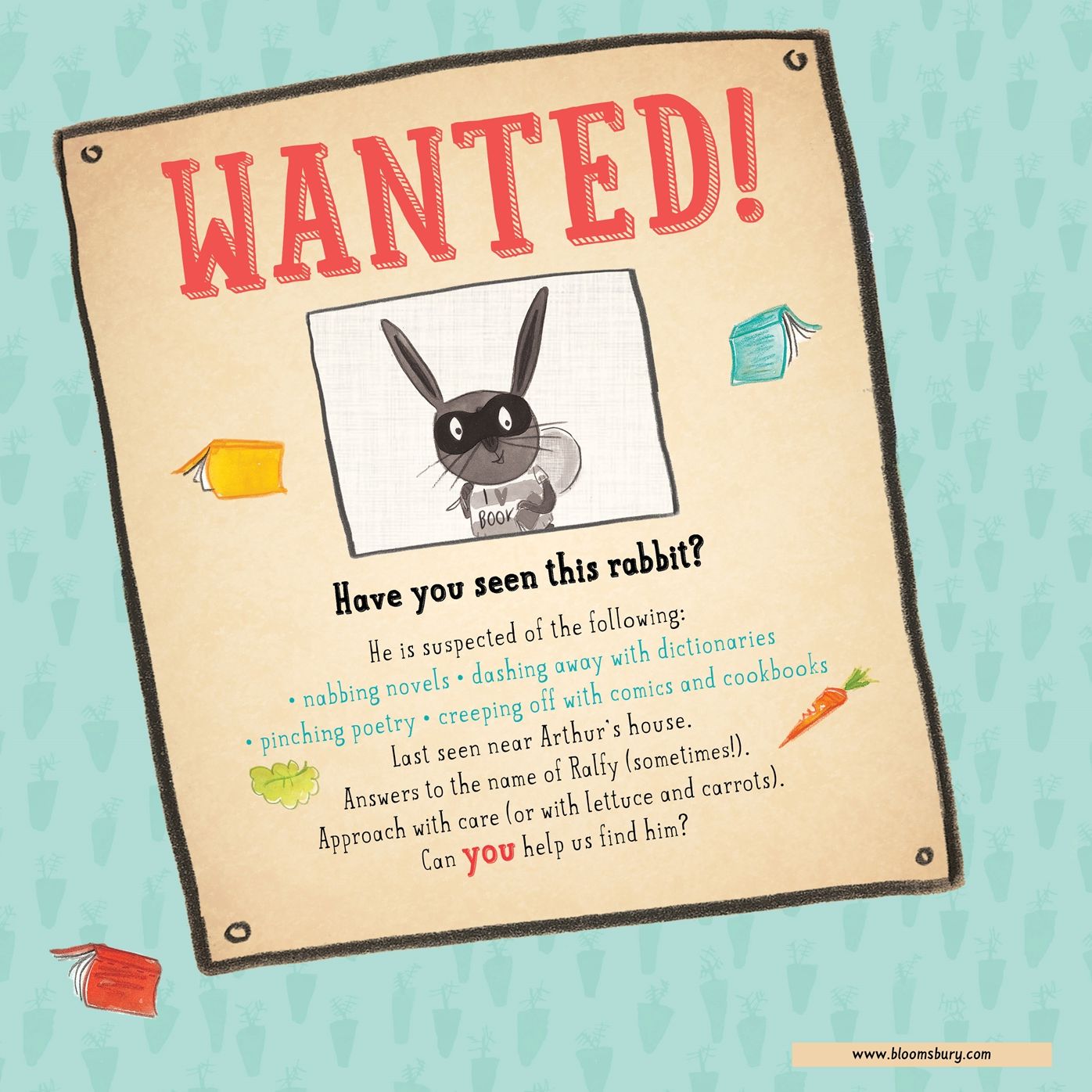 Wanted! Ralfy Rabbit, Book Burglar