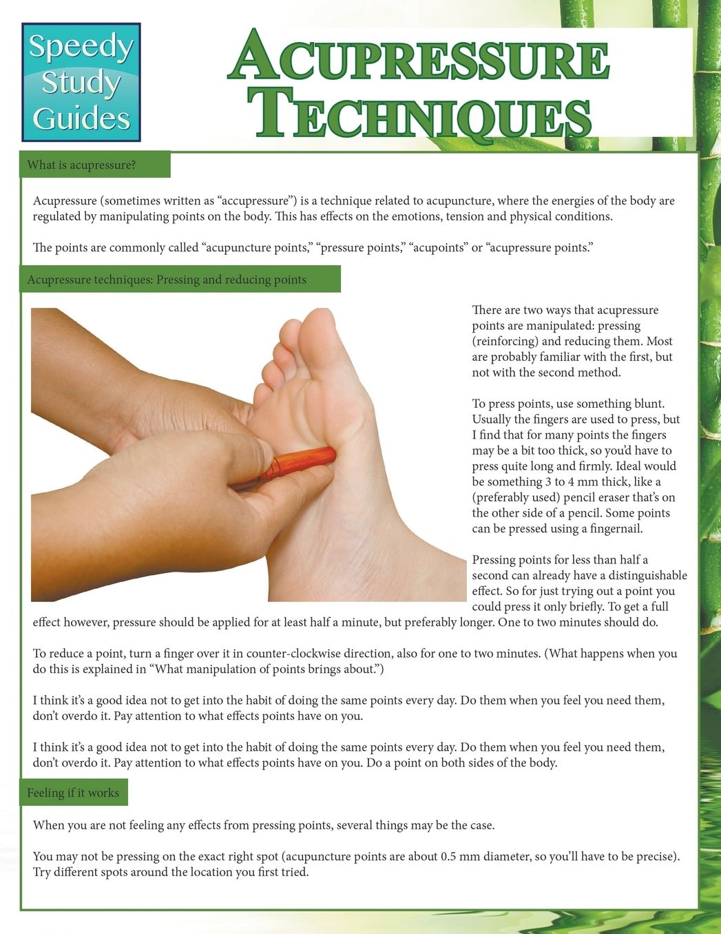 Acupressure Techniques (Speedy Study Guides)