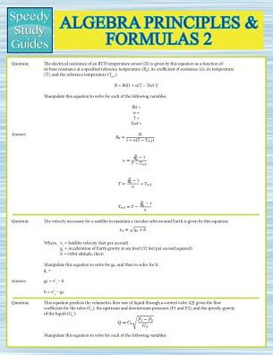 Algebra Principles and Formulas 2 (Speedy Study Guides)
