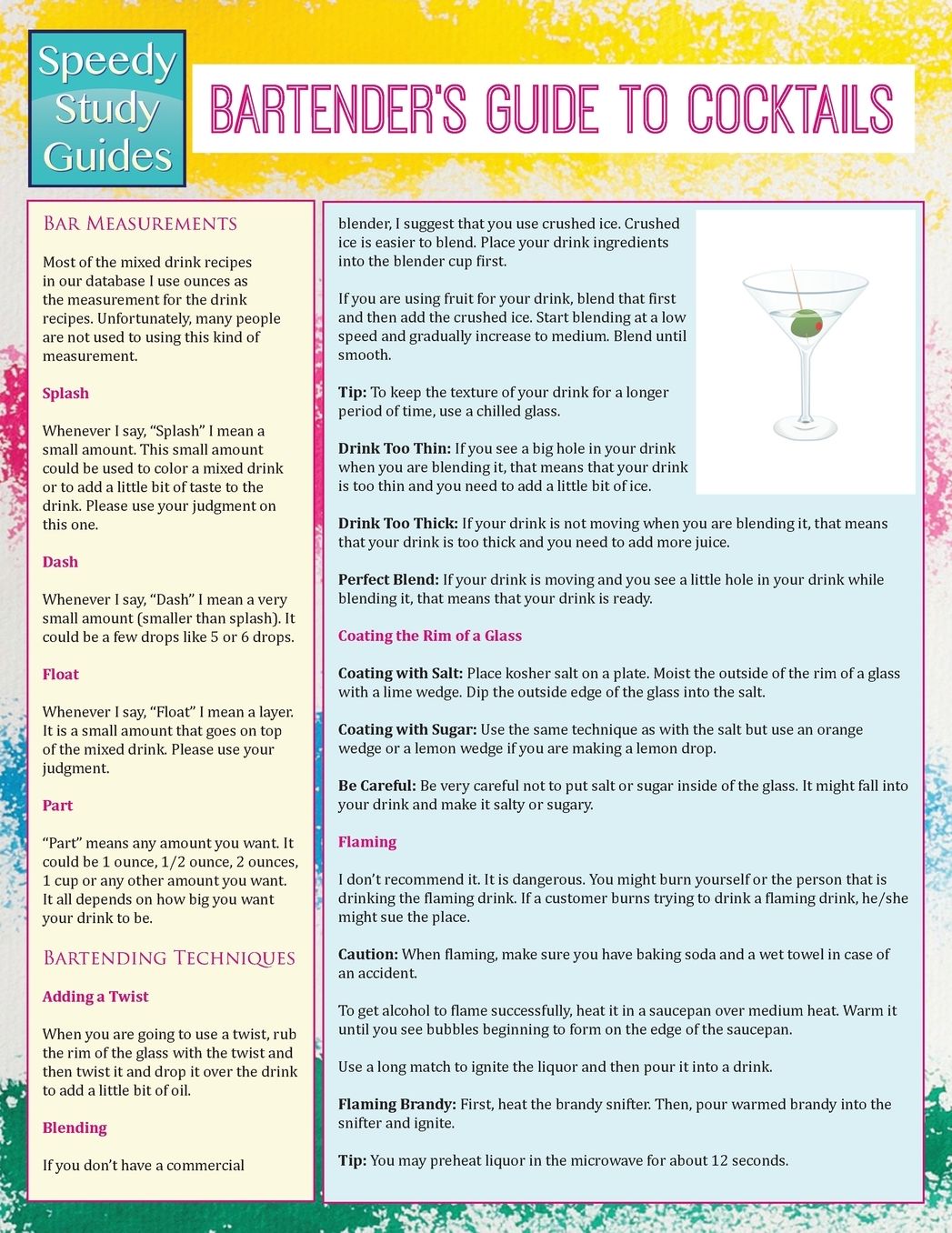 Bartender's Guide to Cocktails (Speedy Study Guides)
