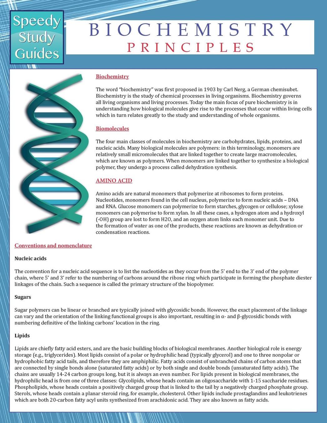 Biochemistry Principles (Speedy Study Guides)