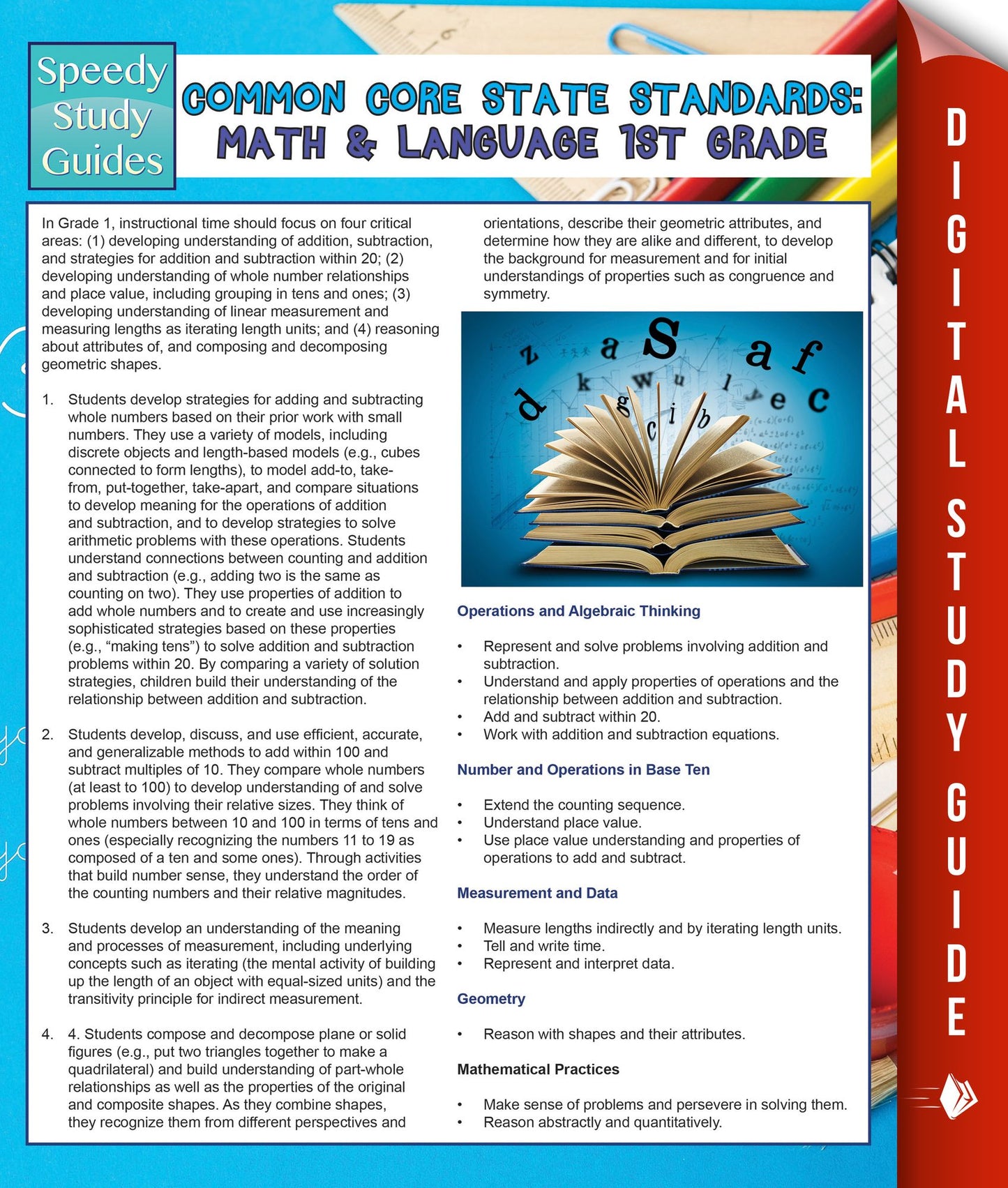 Common Core State Standards: Math And Language 1st Grade: (Speedy Study Guides)