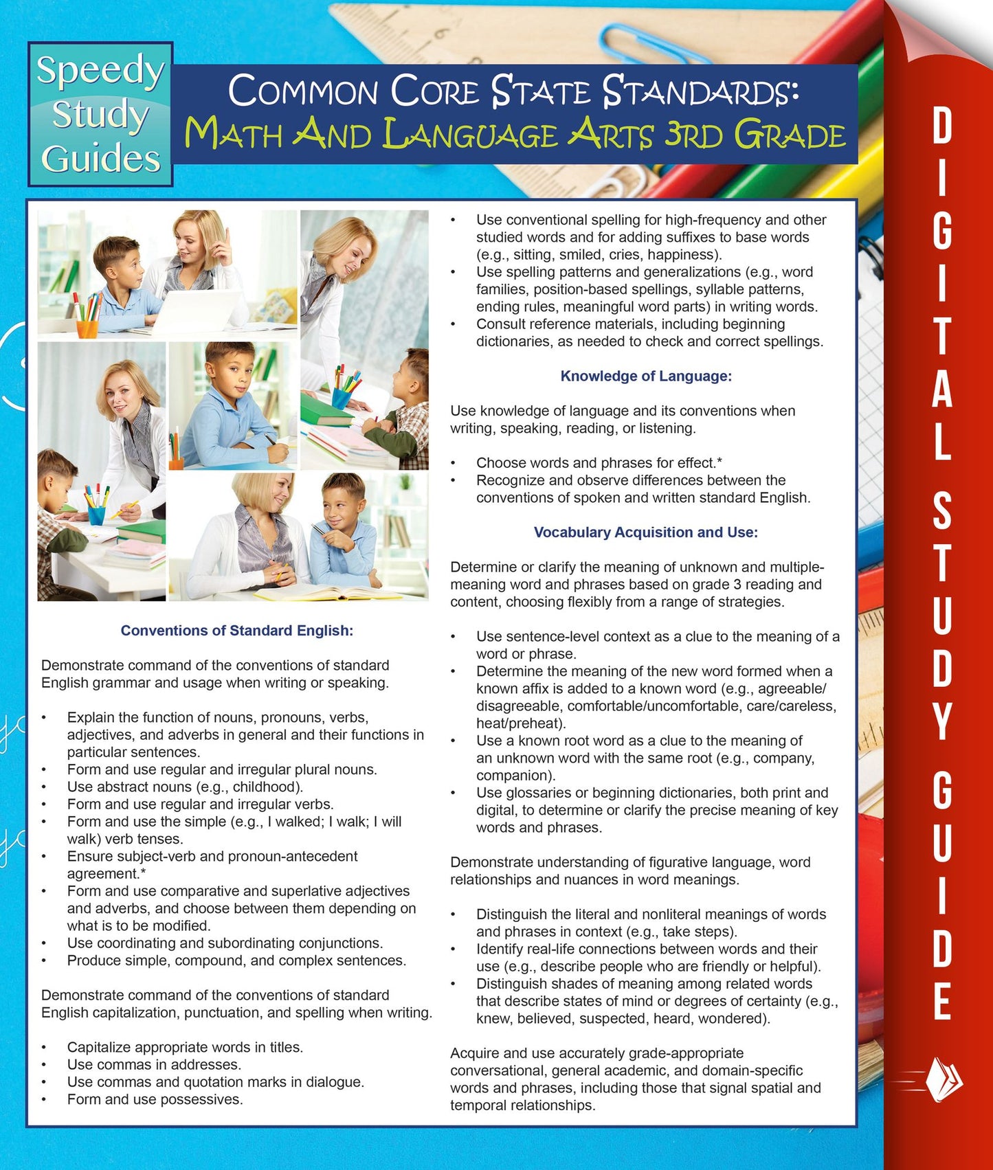 Common Core State Standards: Math And Language Arts 3rd Grade: (Speedy Study Guides)