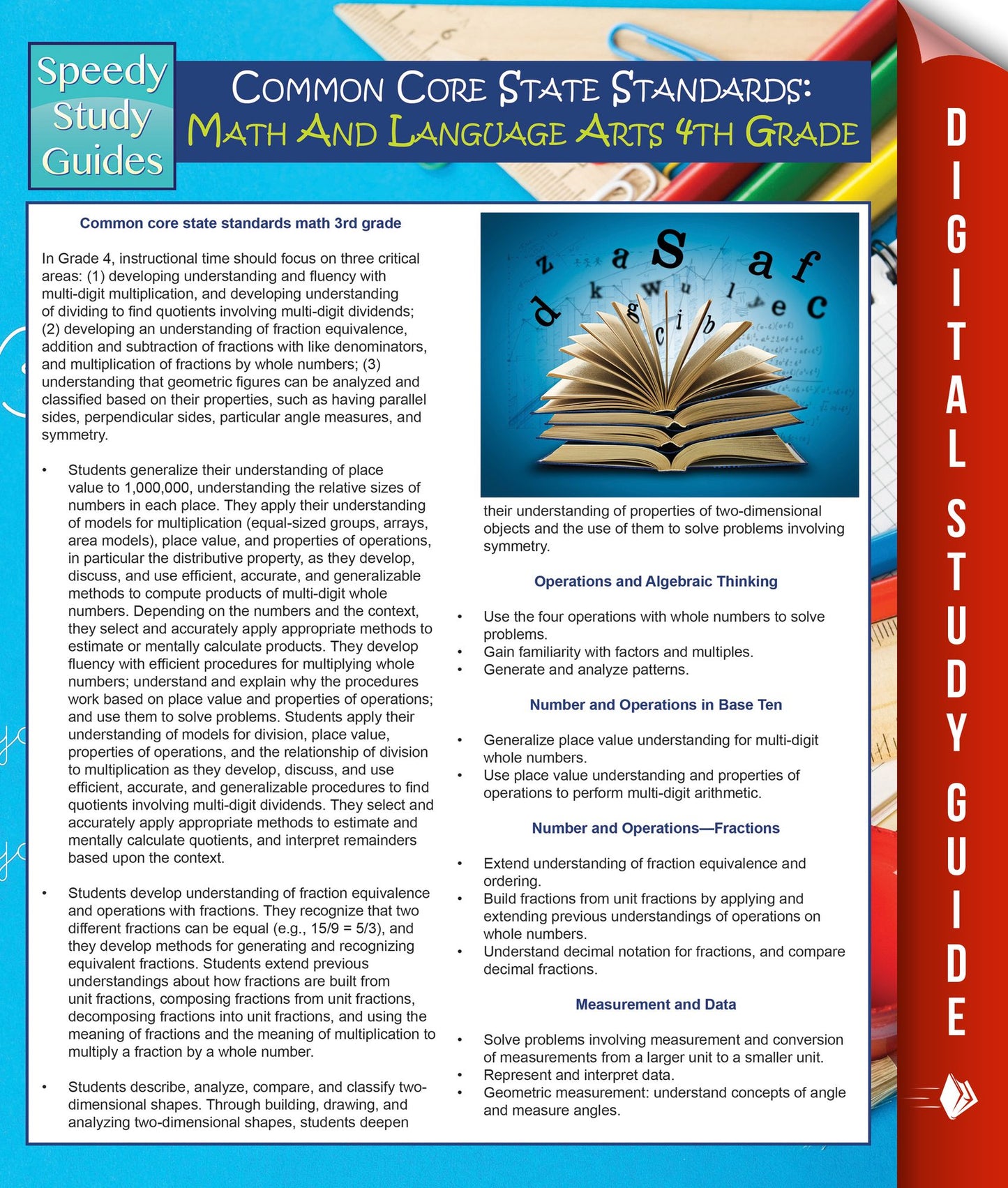 Common Core State Standards: Math And Language Arts 4th Grade: (Speedy Study Guides)