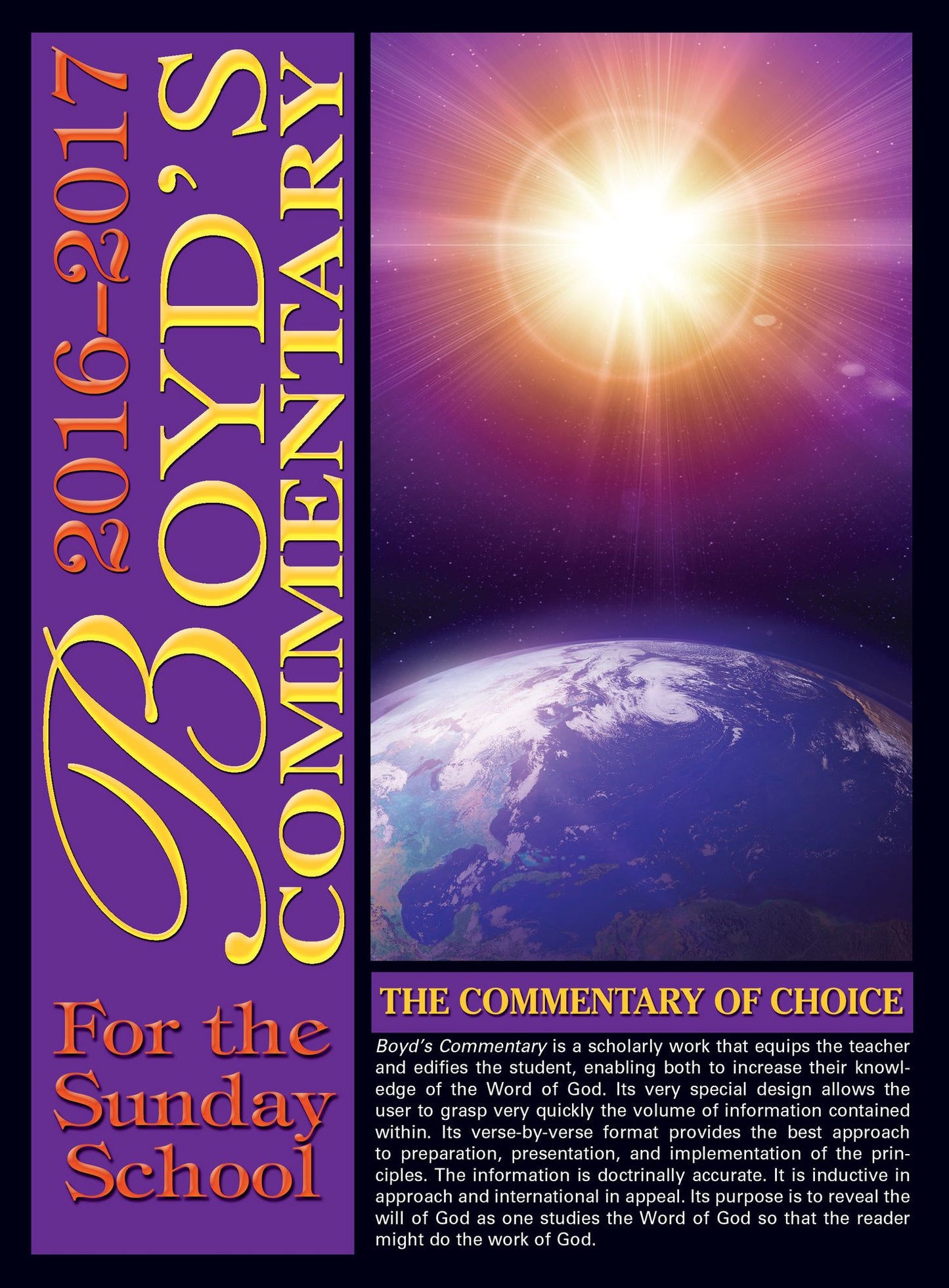 Boyd's Commentary for the Sunday School: 2016- 2017