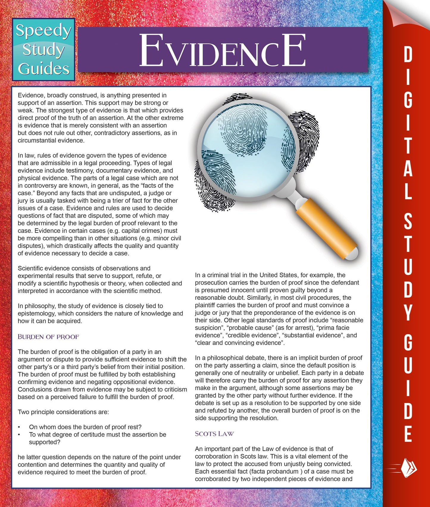 Evidence (Speedy Study Guides)