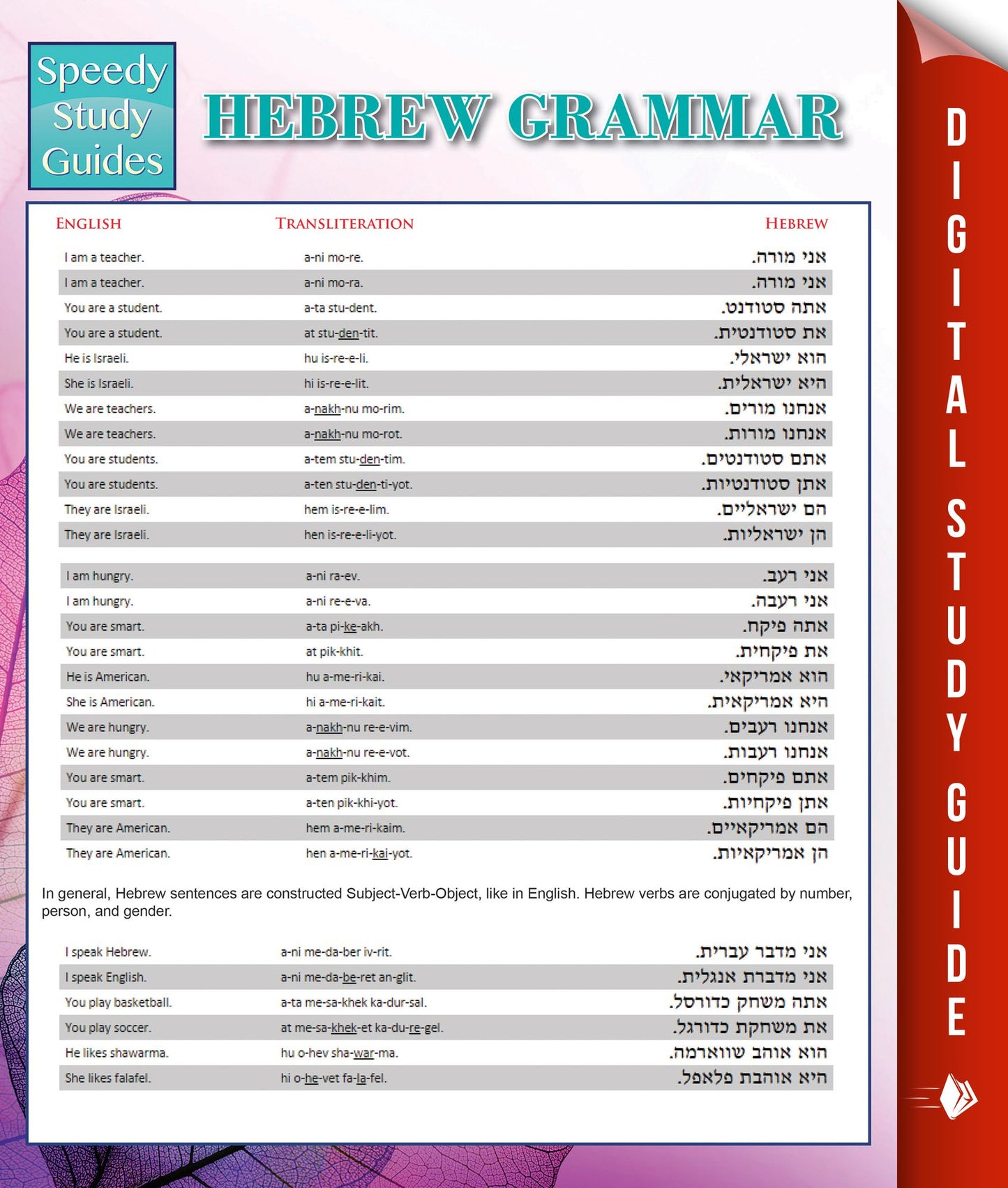 Hebrew Grammar (Speedy Language Study Guides)