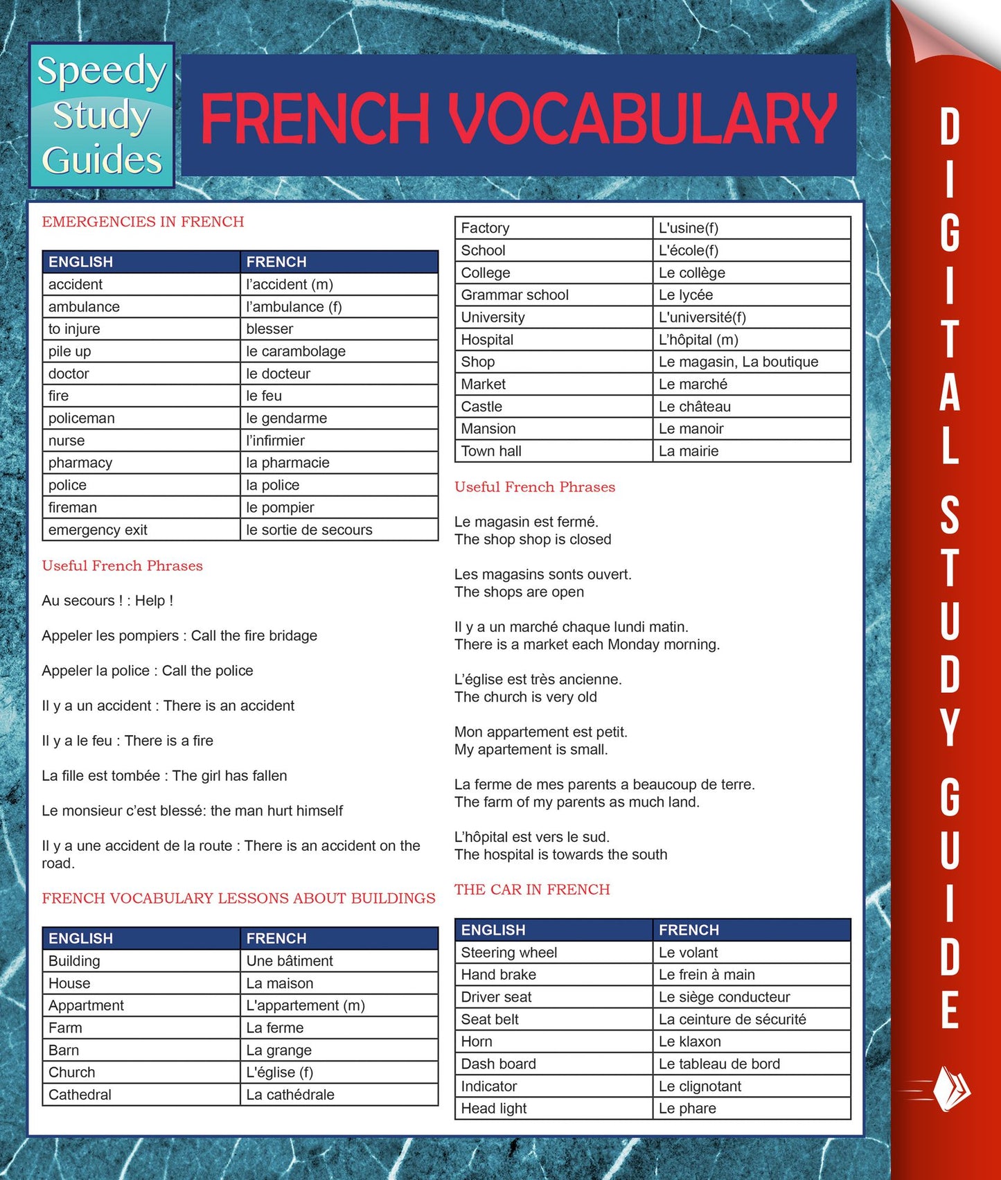 French Vocabulary (Speedy Language Study Guides)