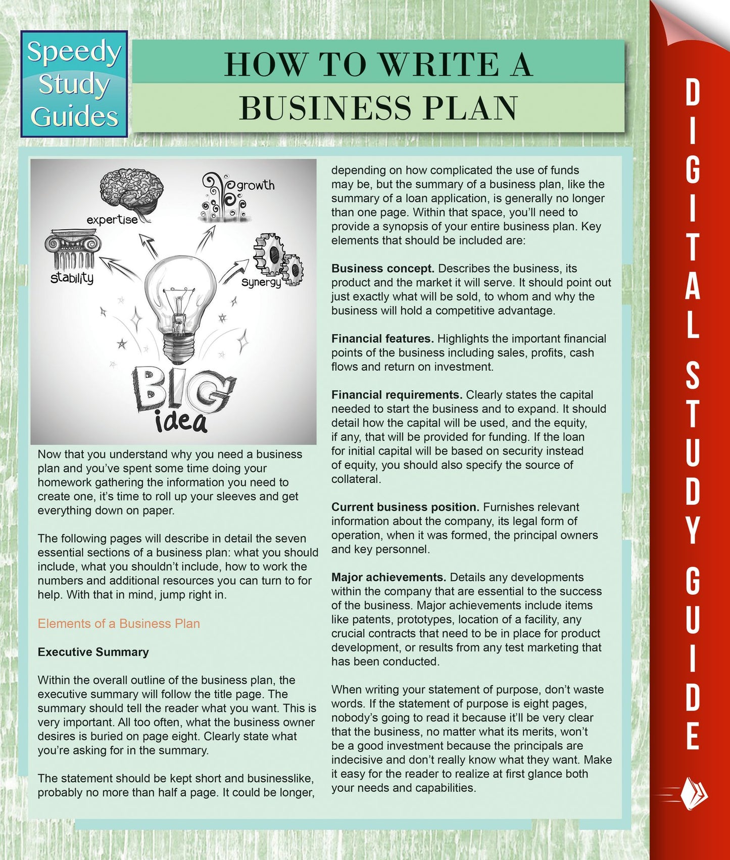 How To Write A Business Plan (Speedy Study Guides)