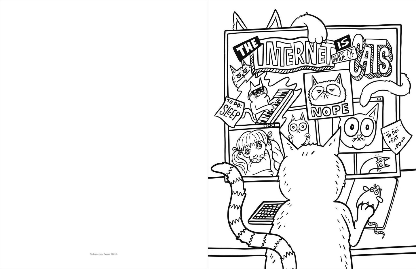 Subversive Cross Stitch Coloring and Activity Book: 40 Ways to Stop Freaking Out