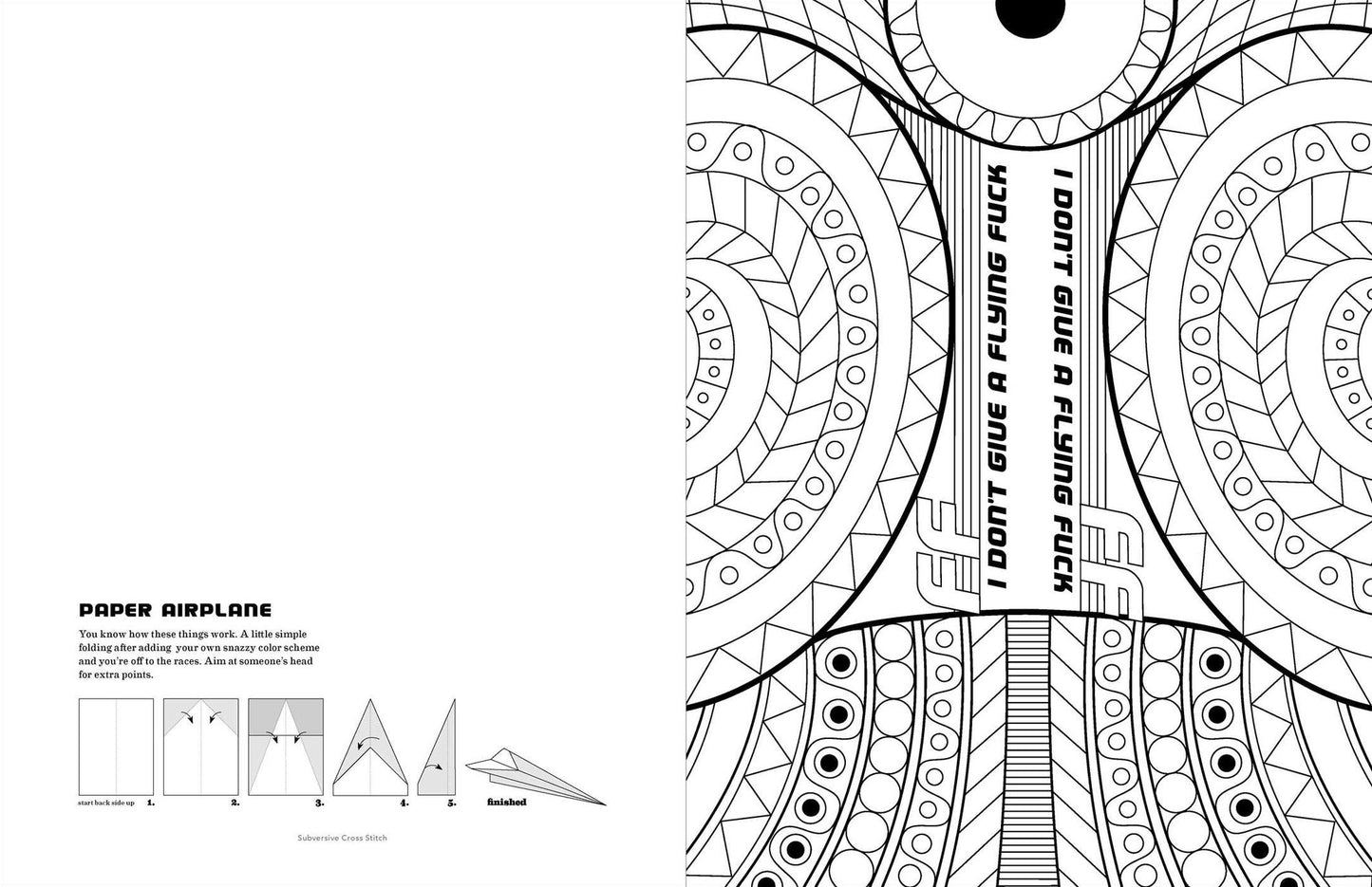 Subversive Cross Stitch Coloring and Activity Book: 40 Ways to Stop Freaking Out