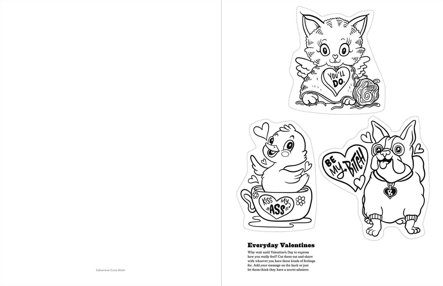Subversive Cross Stitch Coloring and Activity Book: 40 Ways to Stop Freaking Out