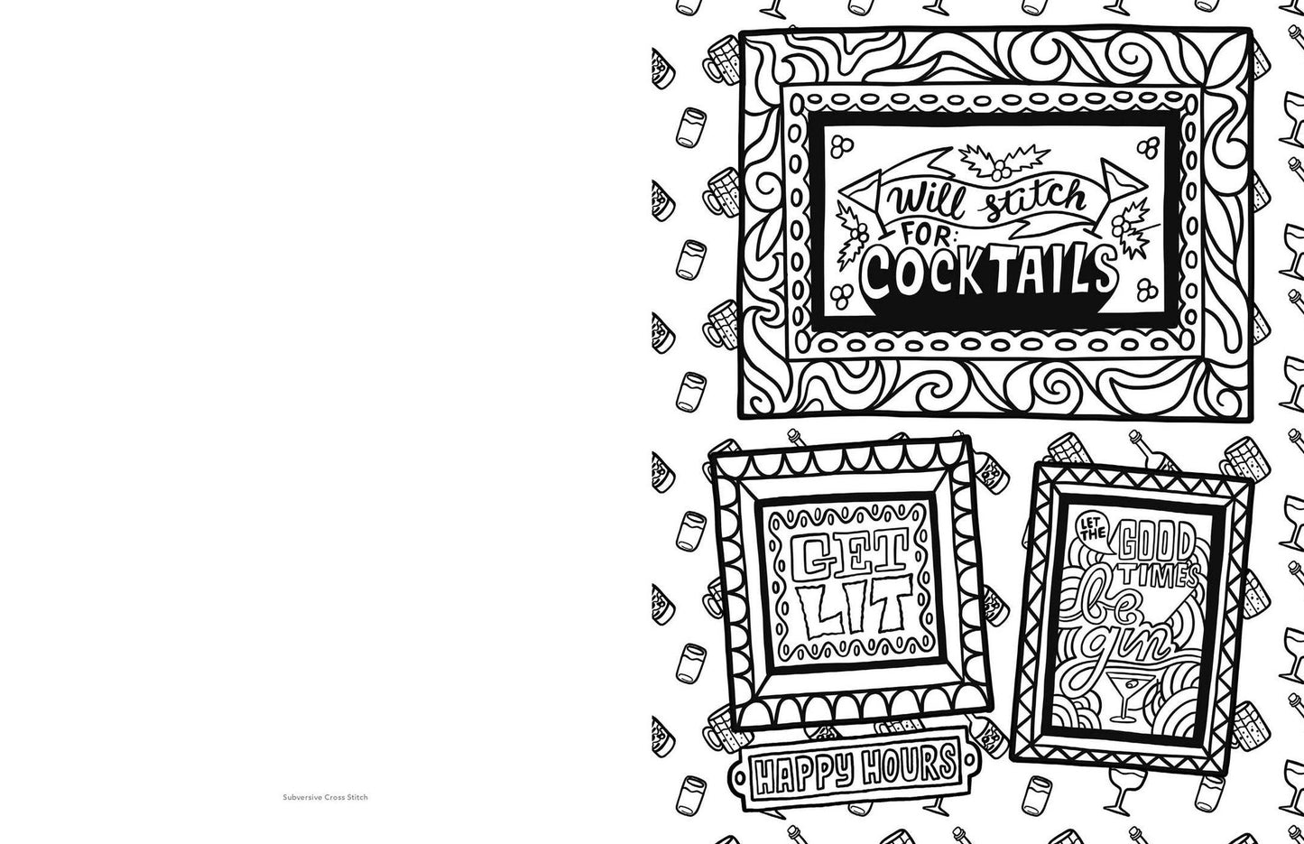 Subversive Cross Stitch Coloring and Activity Book: 40 Ways to Stop Freaking Out