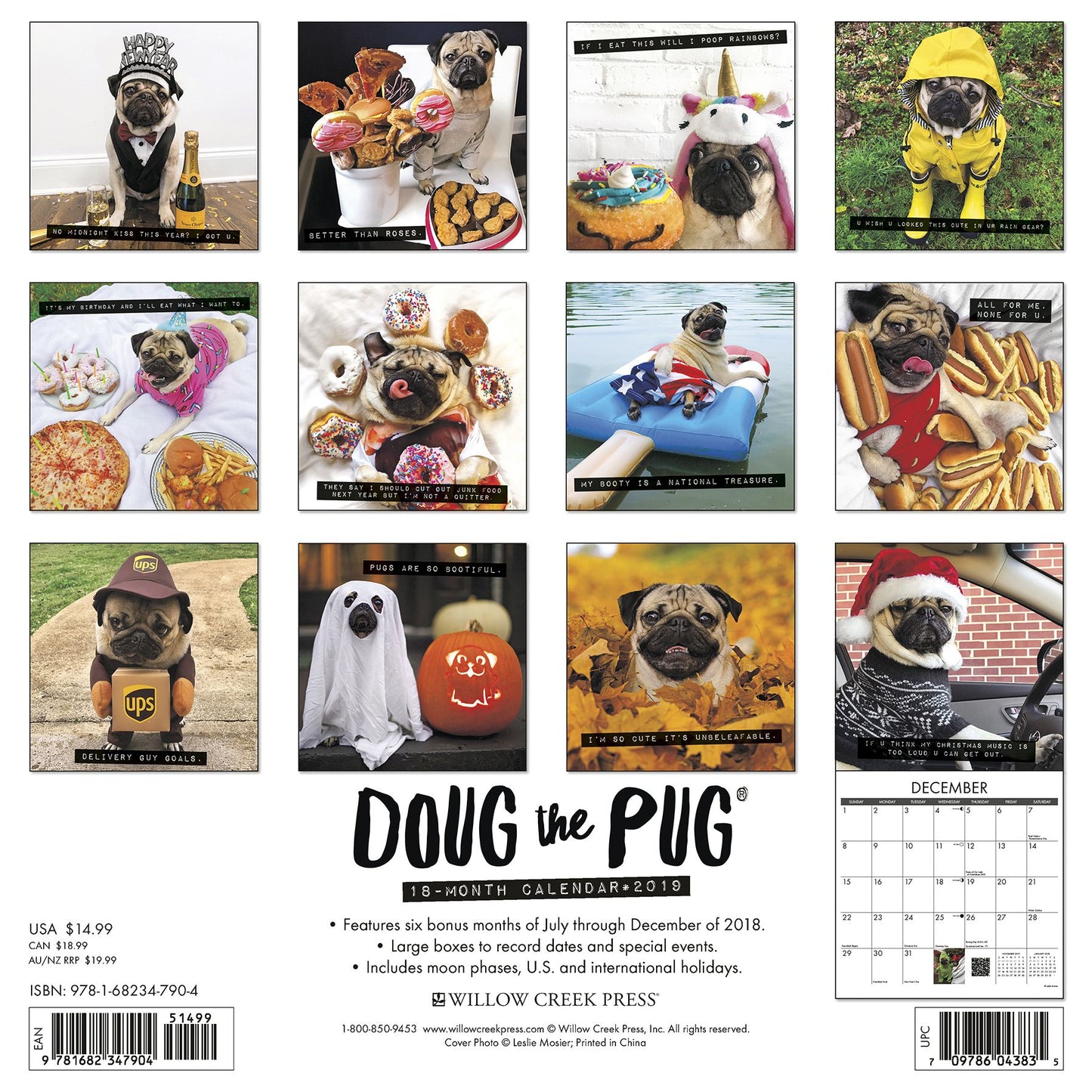 Doug the Pug 2019 Wall Calendar (Dog Breed Calendar)