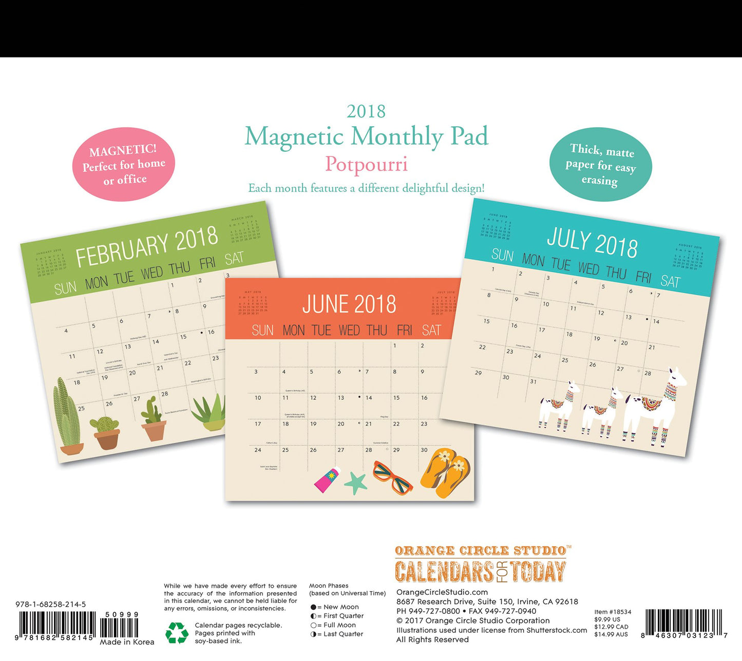 2018 Potpourri Magnetic Monthly Pad