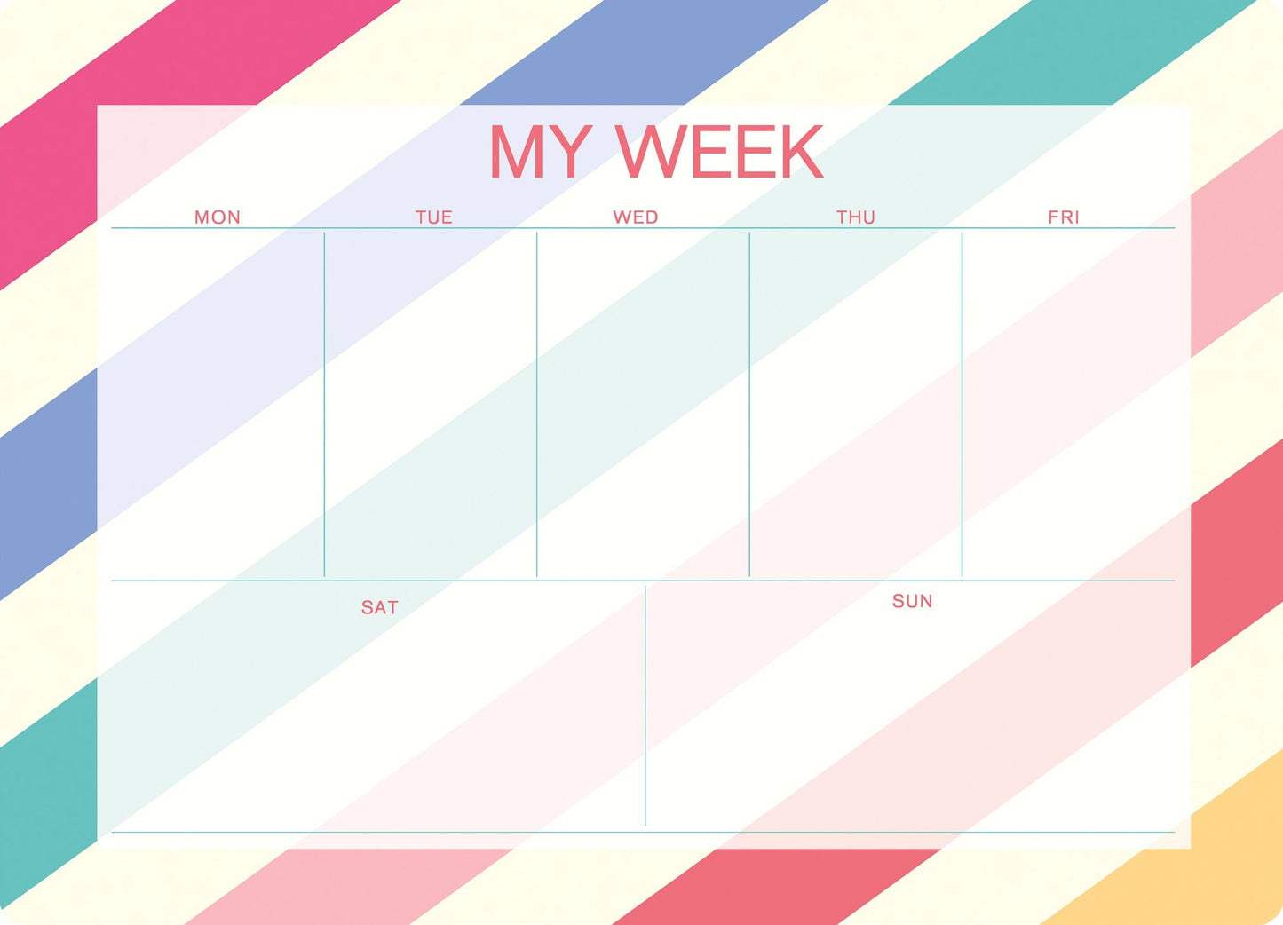 2019 Rainbow Stripes Weekly Desk Pad
