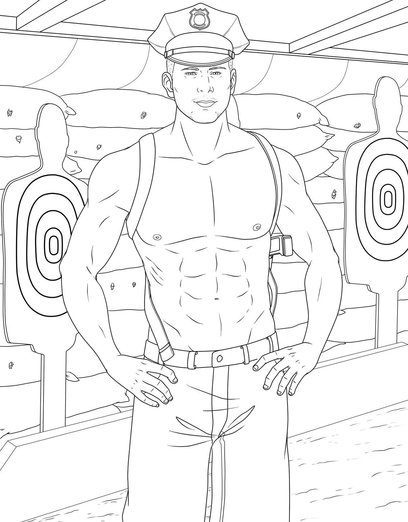 Men in Uniform Adult Coloring Book