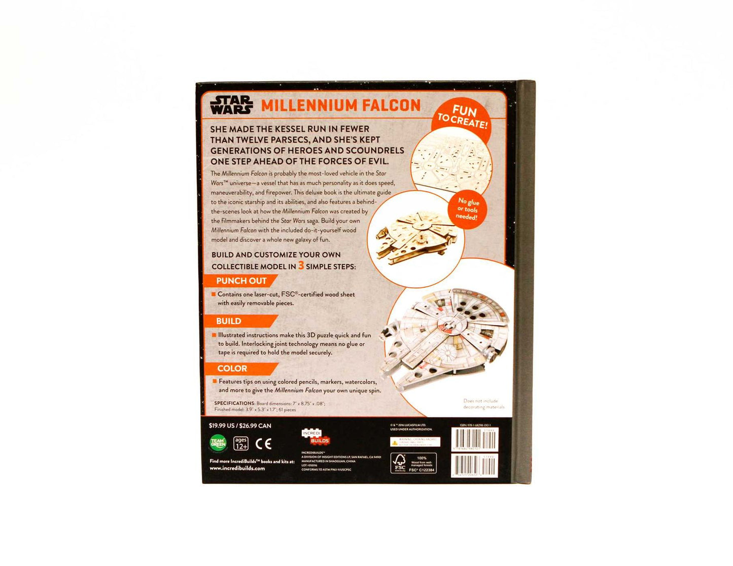 IncrediBuilds: Star Wars: Millennium Falcon Deluxe Book and Model Set