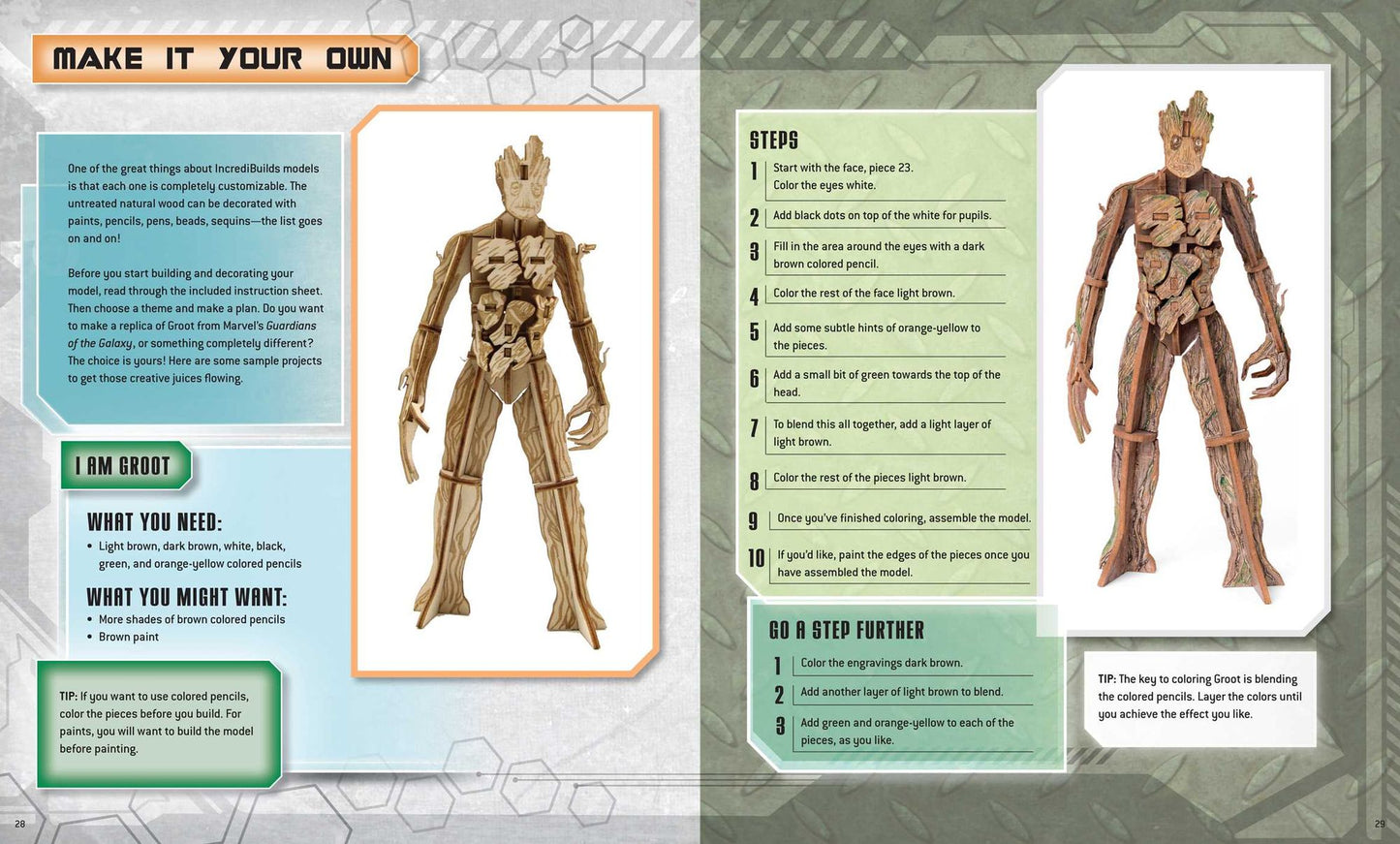 IncrediBuilds: Marvel: Groot: Guardians of the Galaxy Deluxe Book and Model Set: A Guide to the Cosmic Adventurers