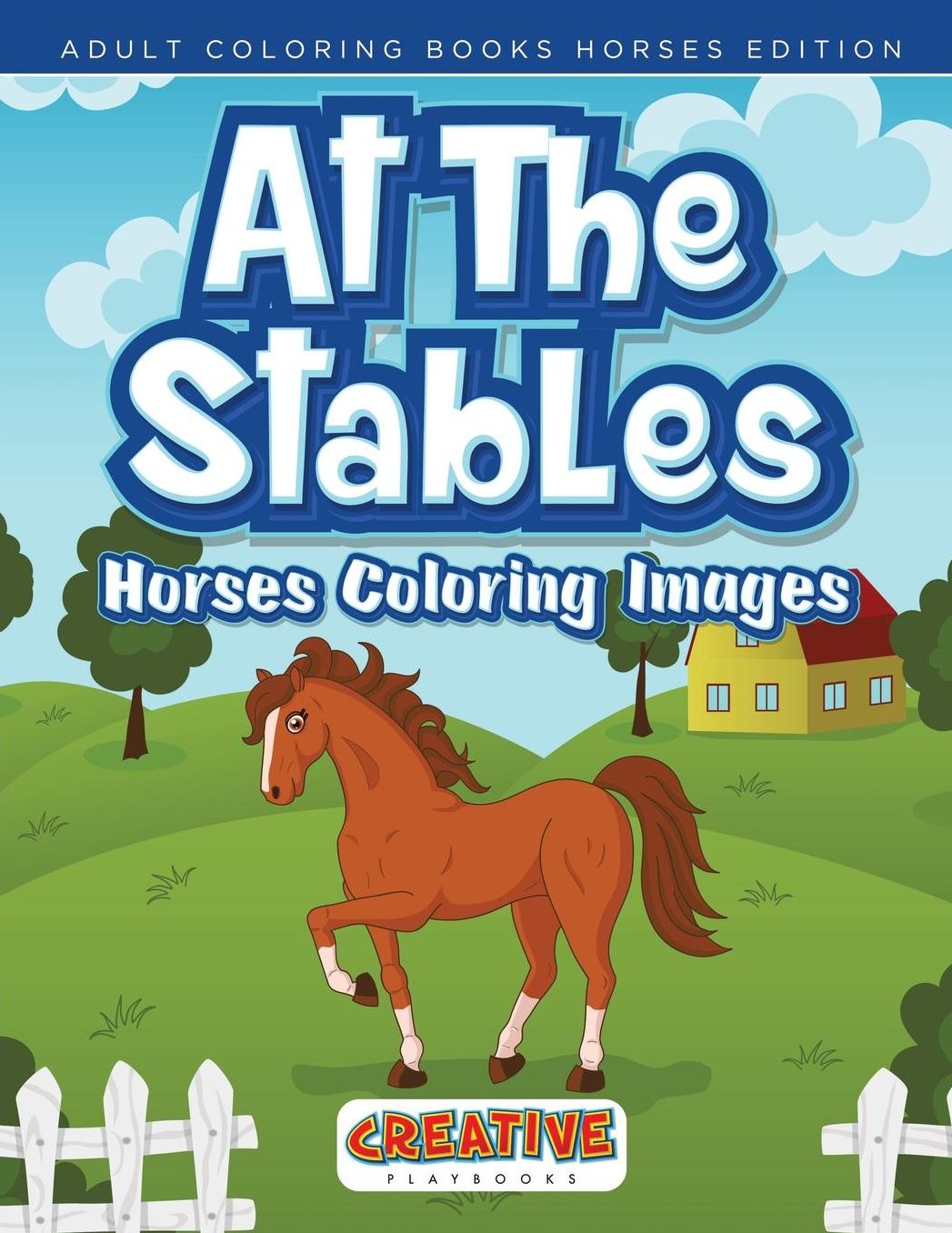 At the Stables, Horses Coloring Images - Adult Coloring Books Horses Edition
