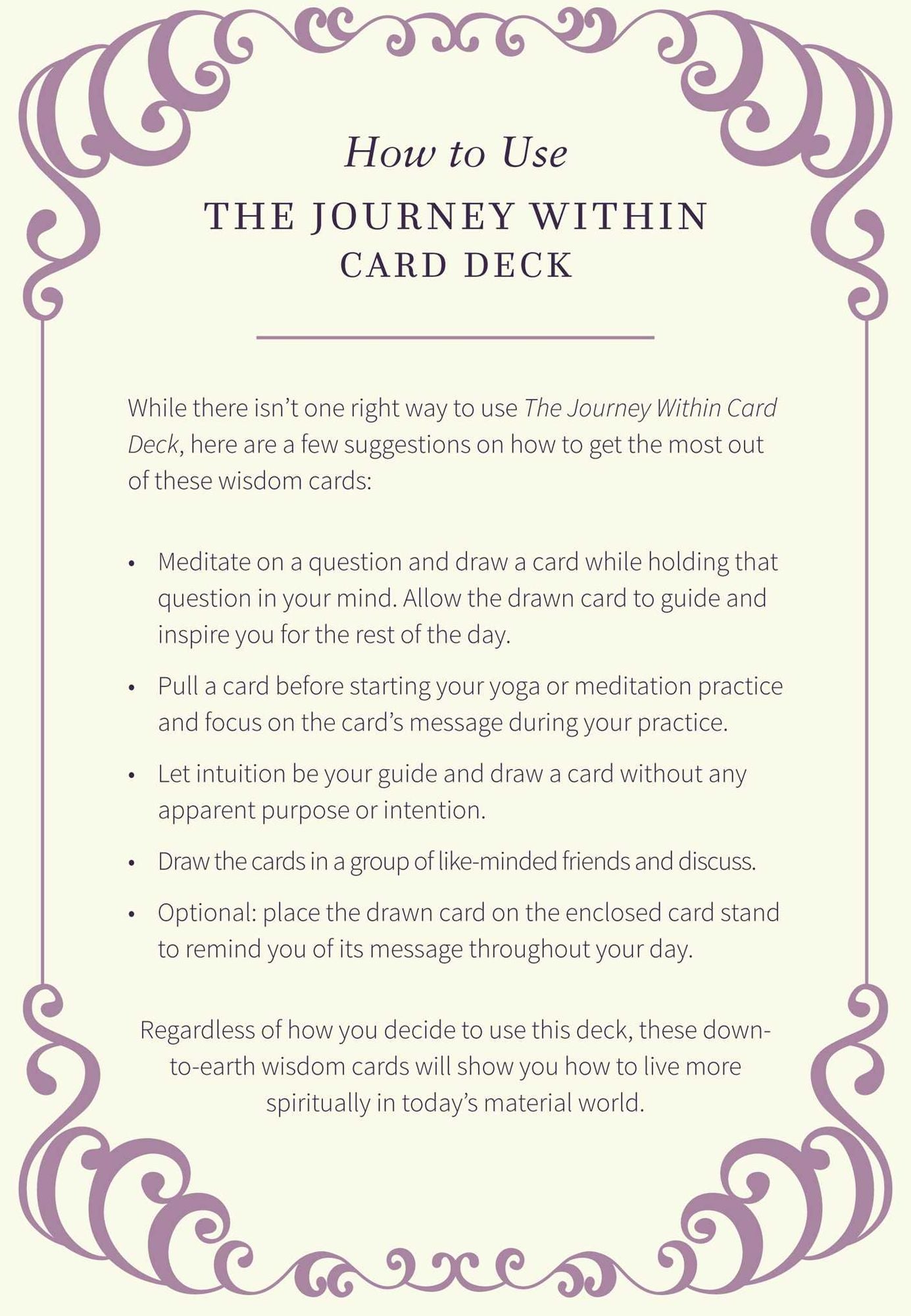 The Journey Within Card Deck: Practical Wisdom for Spiritual Living