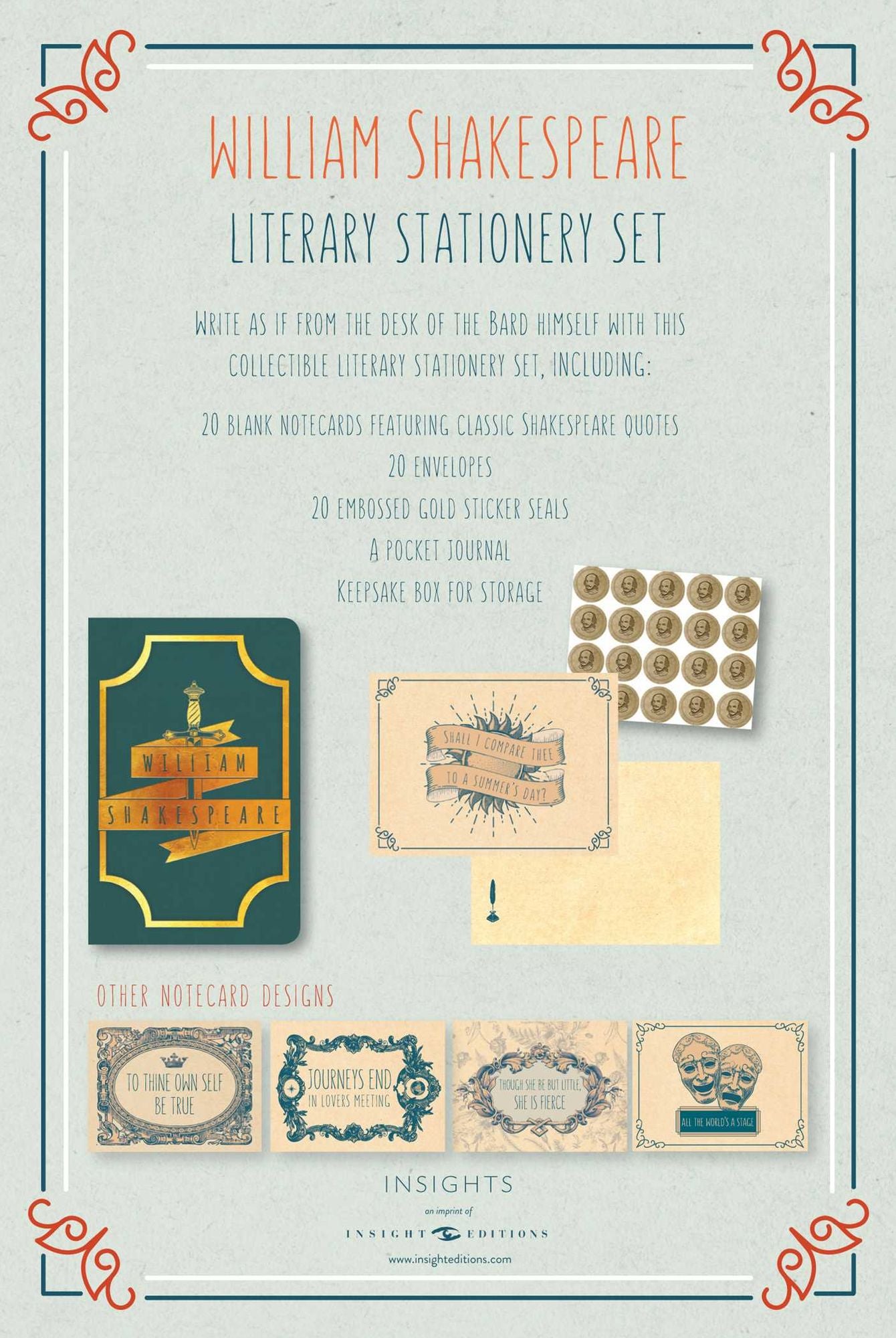 Literary Stationery Sets: William Shakespeare