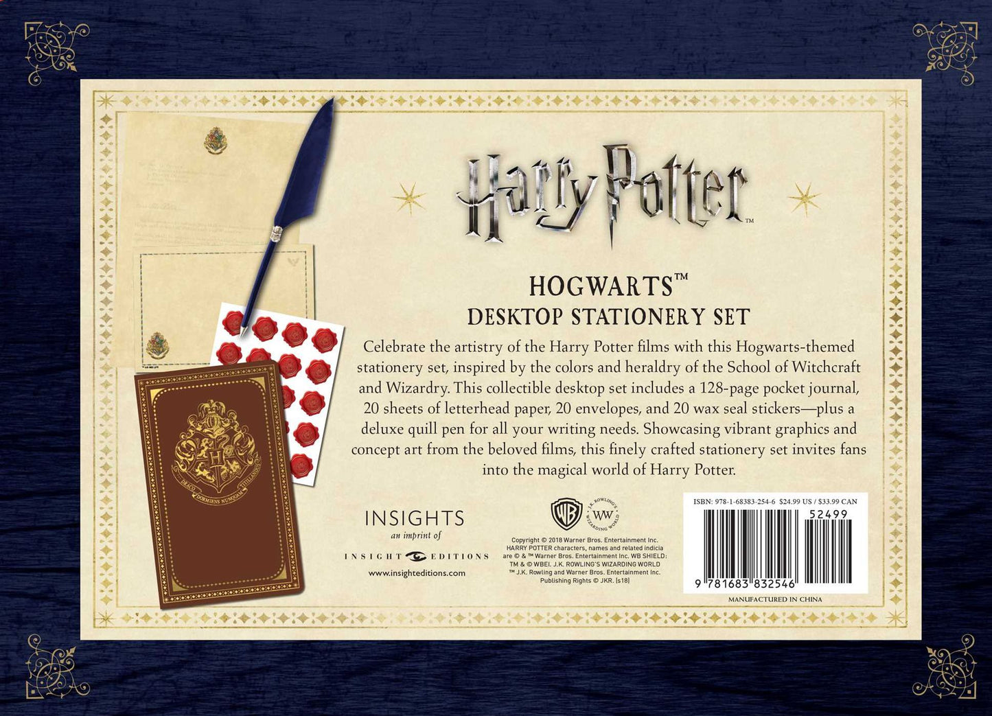 Harry Potter: Hogwarts School of Witchcraft and Wizardry Desktop Stationery Set (with Pen)