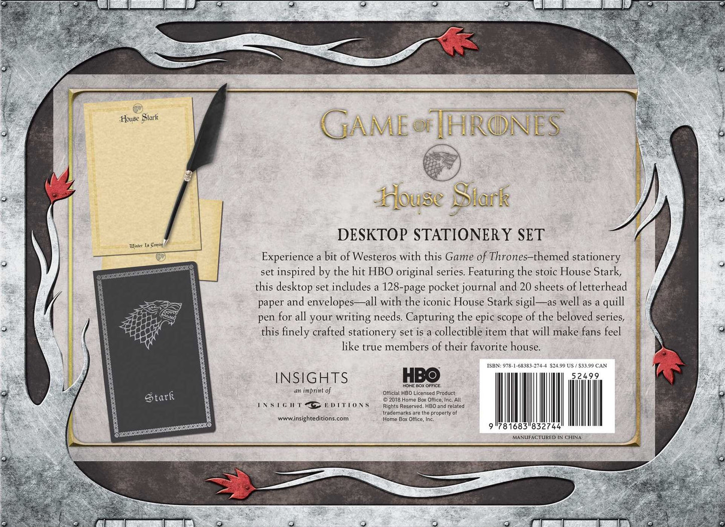 Game of Thrones: House Stark: Desktop Stationery Set (with Pen)